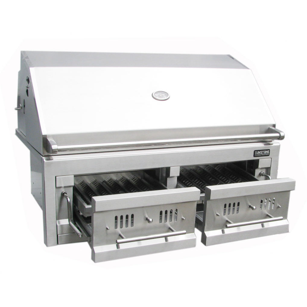 Sunstone Grills 42" Charcoal Dual Zone 304 SS Grill Wayfair