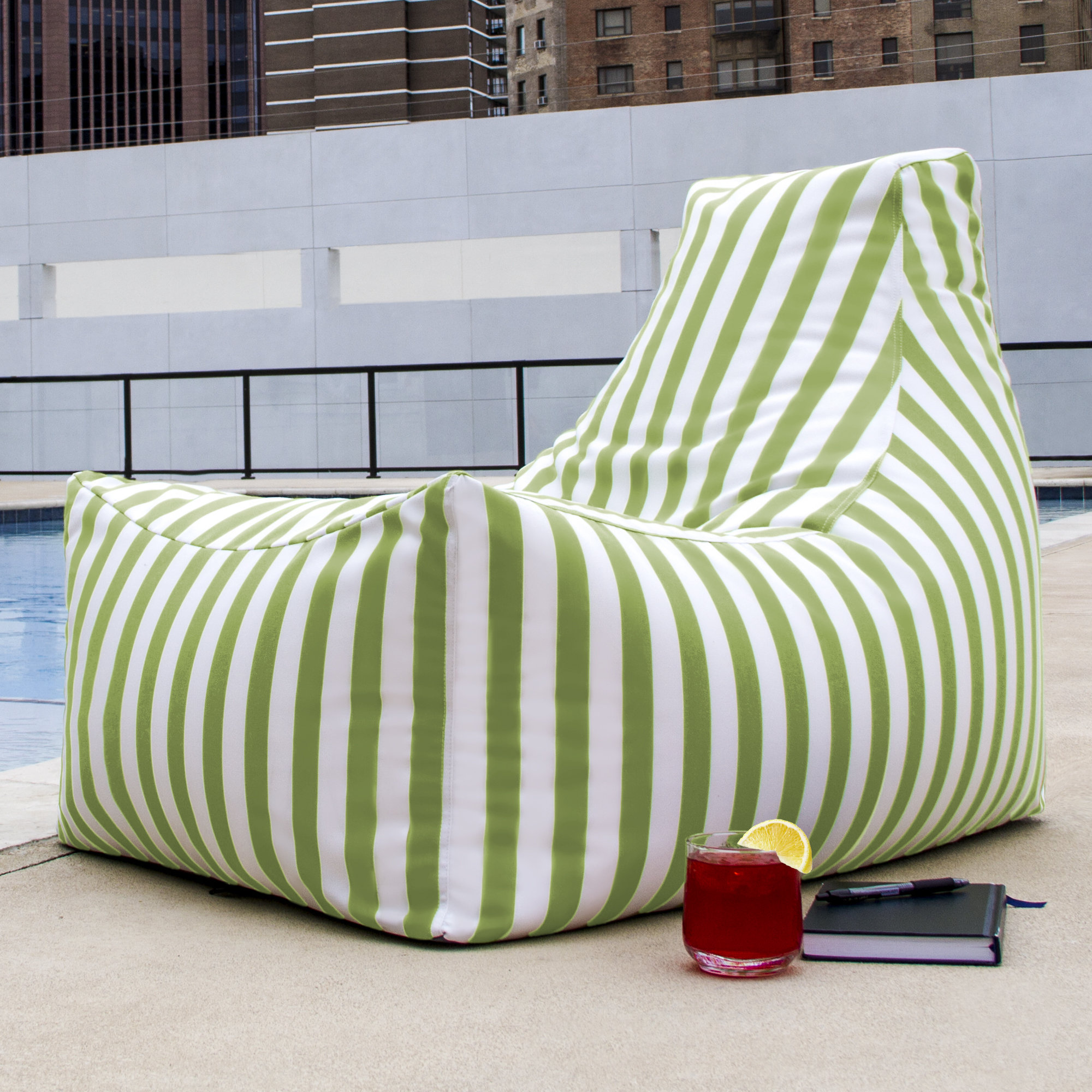 Jaxx Juniper Outdoor Striped Bean Bag Chair & Reviews ...