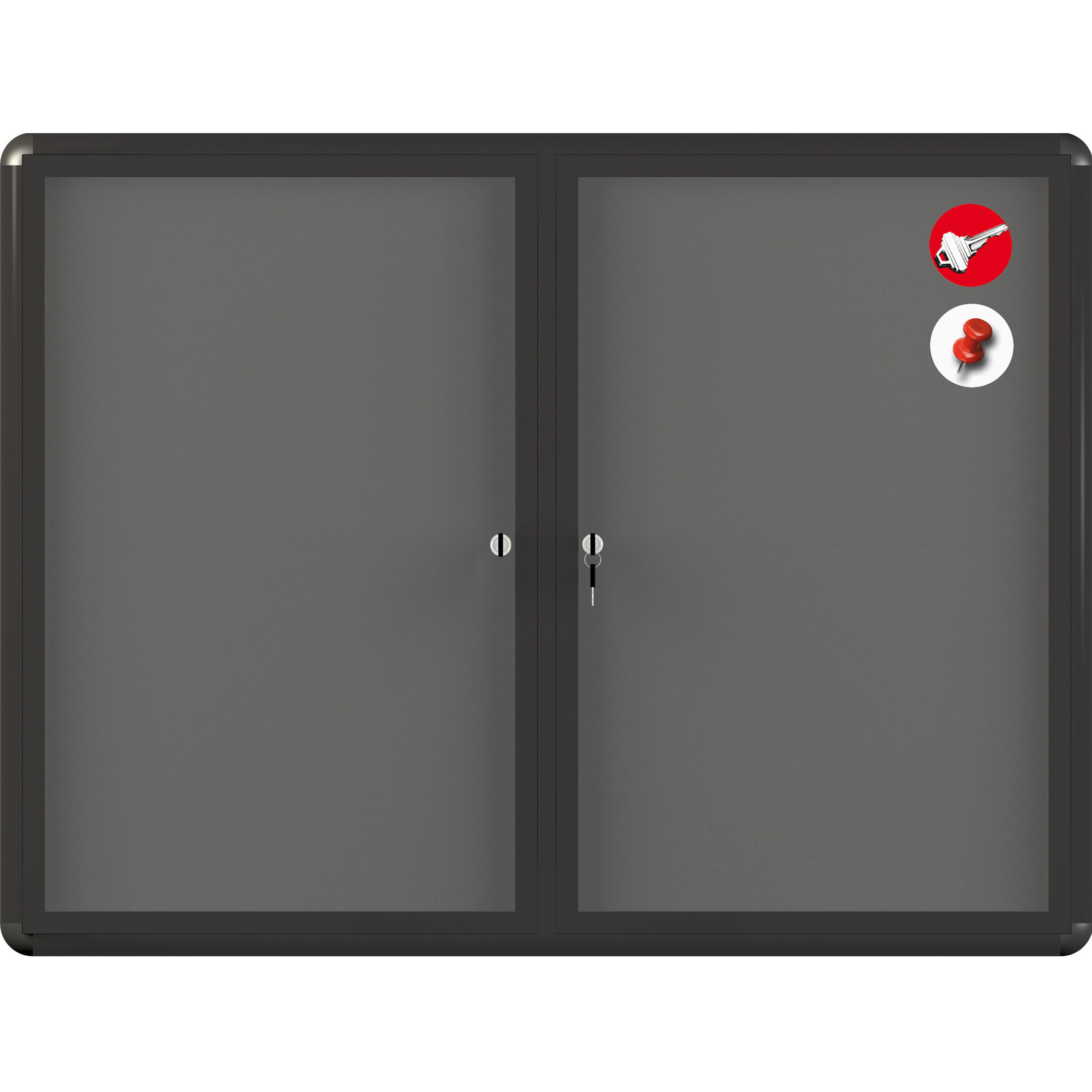 Mastervision Display Case Enclosed Bulletin Board, 3' H x 4' W Wayfair