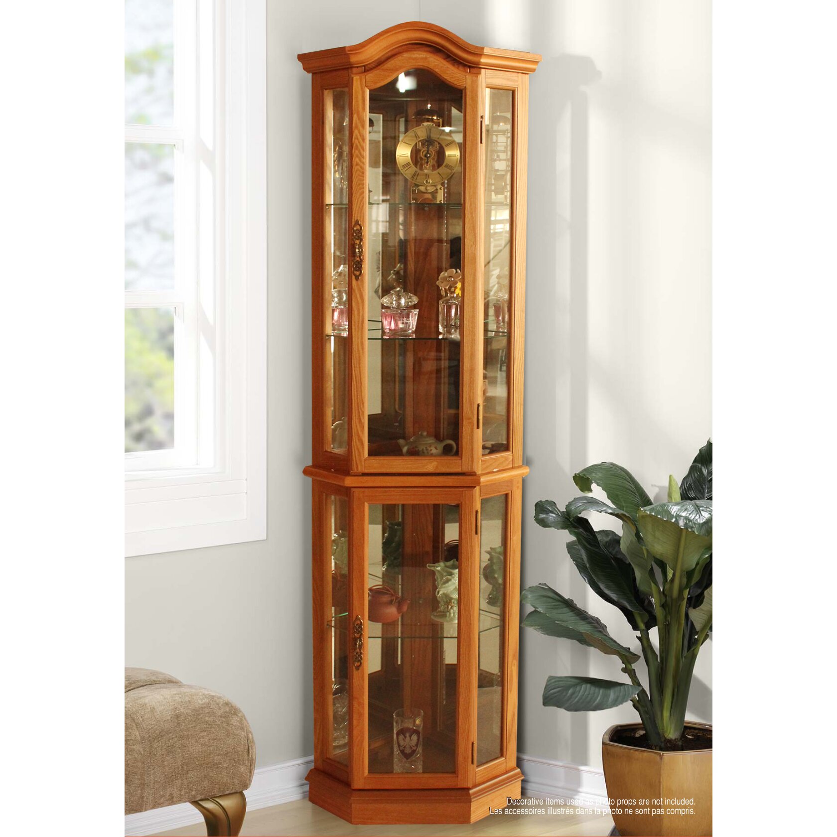 Jenlea Floor Standing Curio Cabinet Reviews Wayfair   Floor Standing Curio Cabinet FSCC2000 1MK 