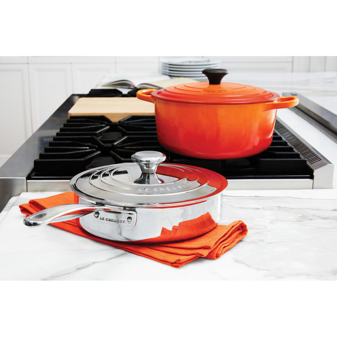 Le Creuset Stainless Steel Saute Pan with Lid & Reviews Wayfair