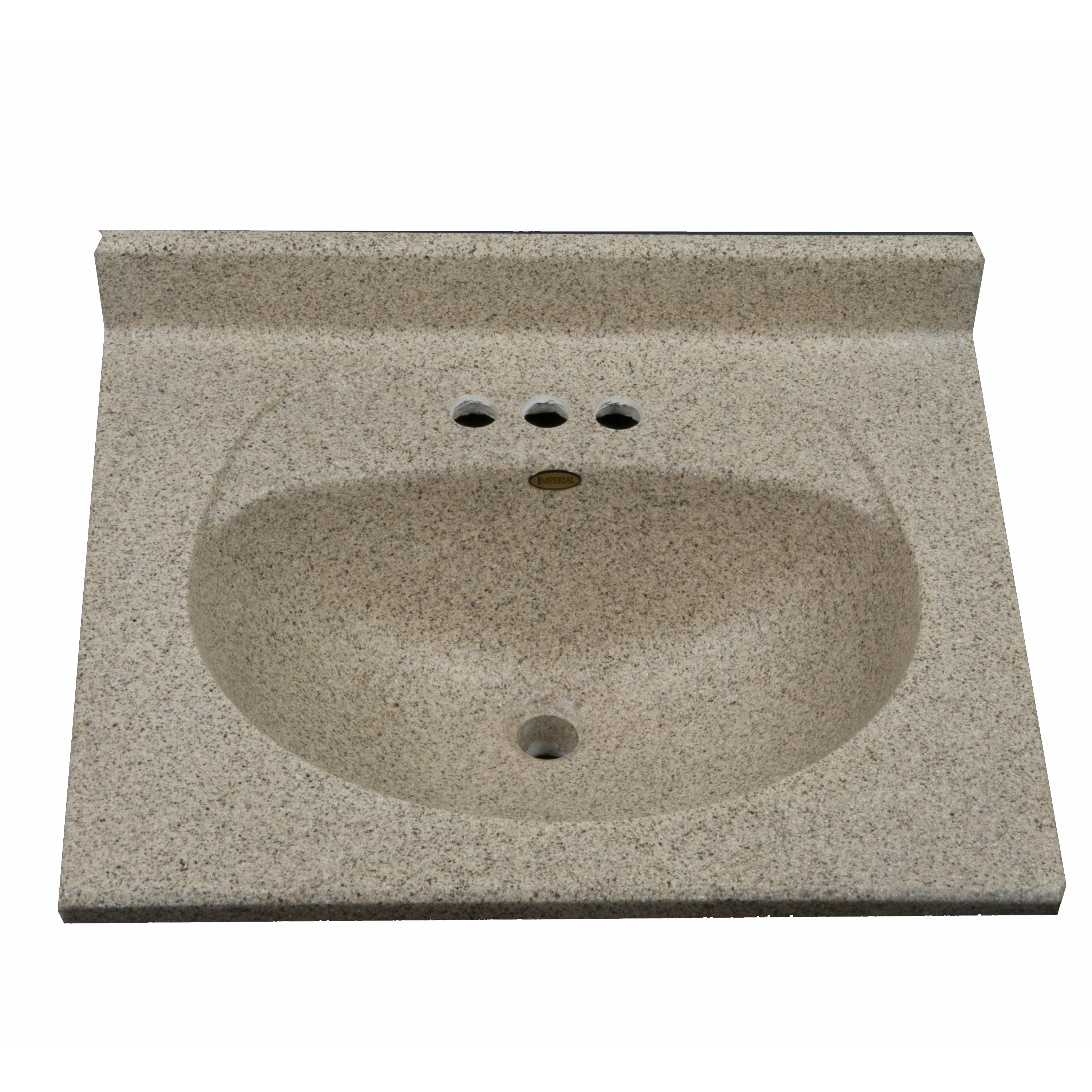 Satin Stone 25" Olympic Oval Bowl in Cappuccino Vanity Top & Reviews