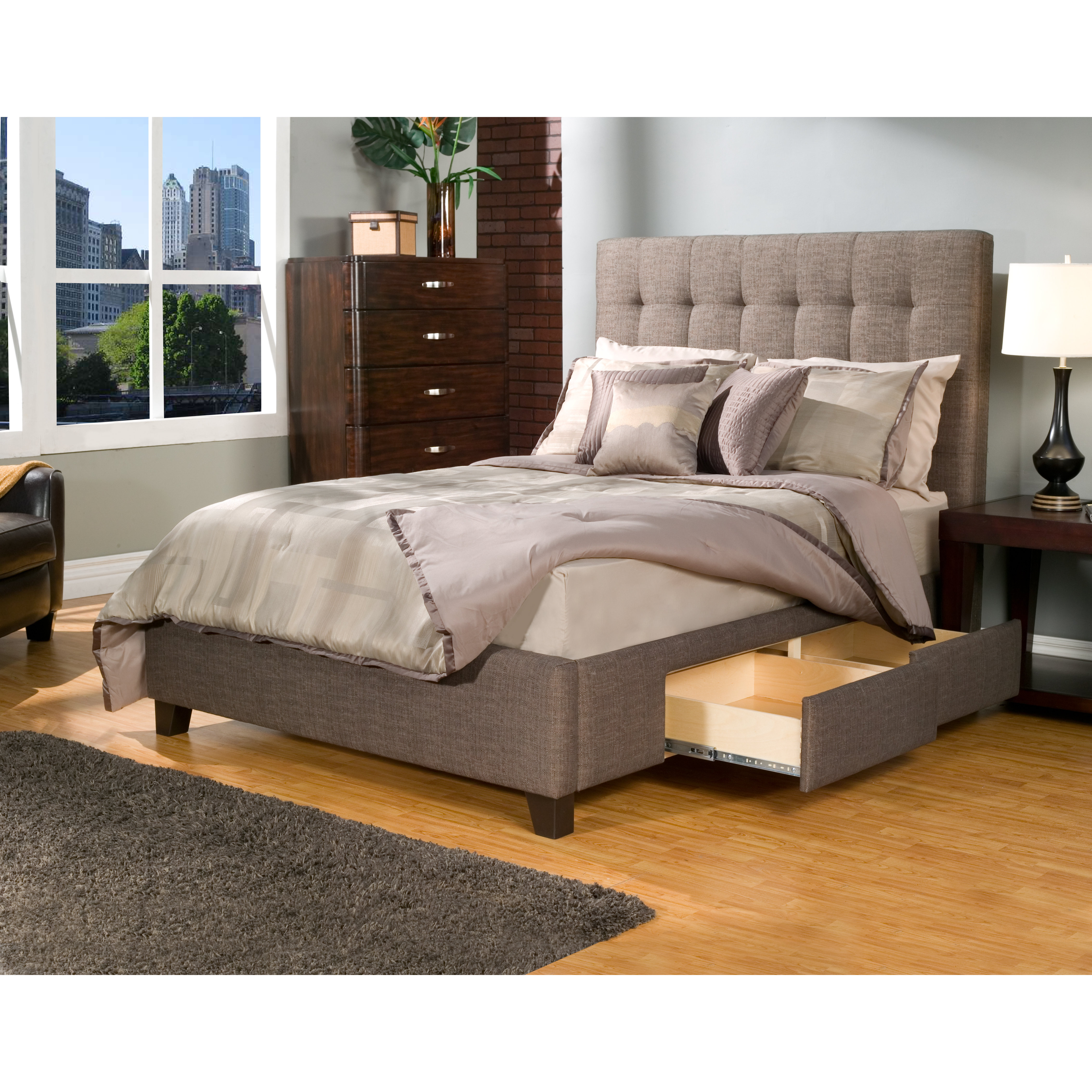 Seahawk Designs Manhattan Upholstered Storage Platform Bed & Reviews