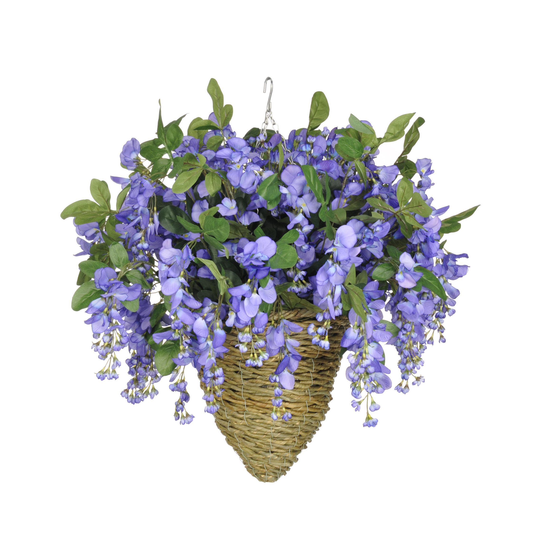 House of Silk Flowers Artificial Wisteria Hanging Plant in Beehive