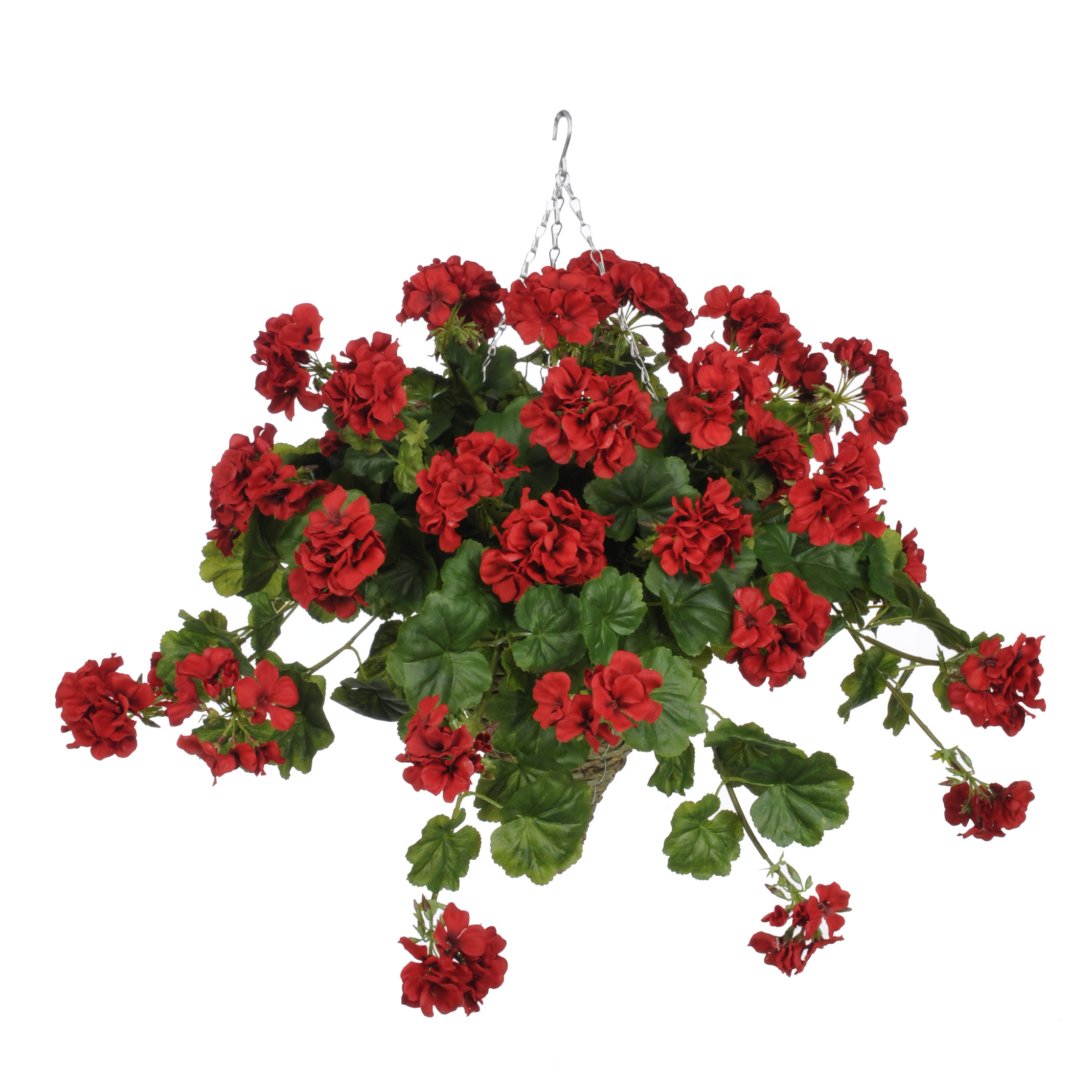 House of Silk Flowers Artificial Geranium Hanging Plant in Beehive