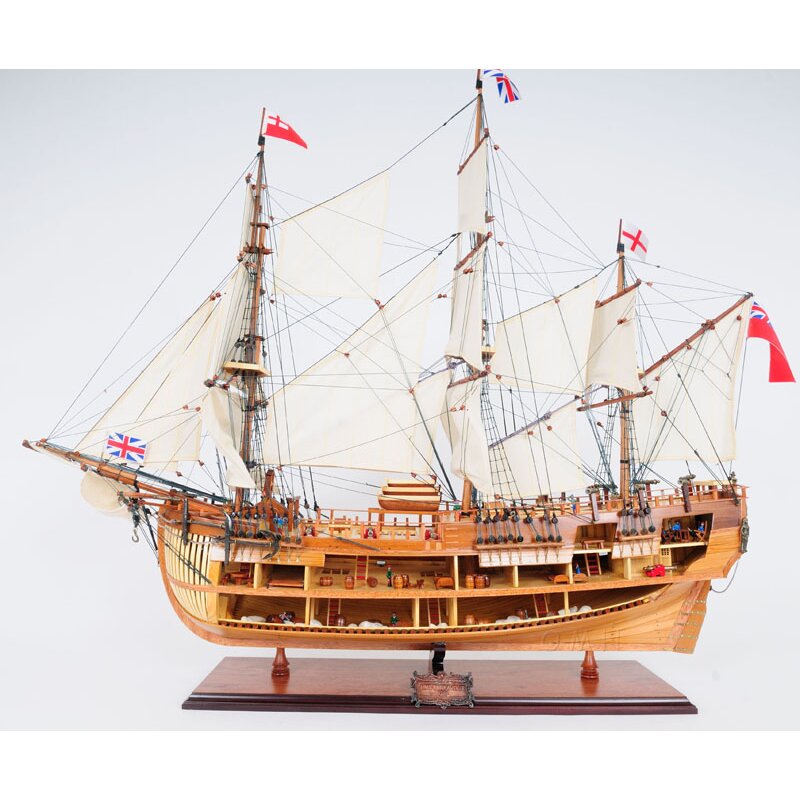 Old Modern Handicrafts HMS Endeavour Open Hull Ship ...