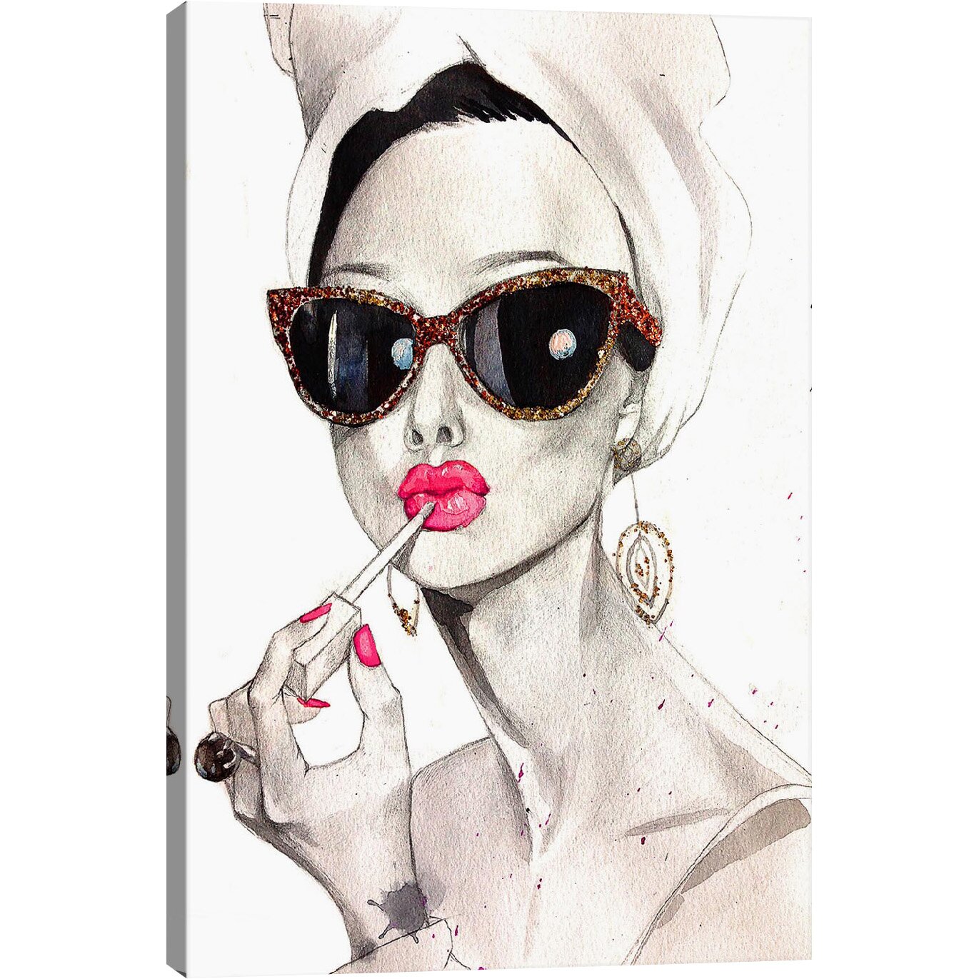 iCanvas Audrey Hepburn by Rongrong DeVoe Painting Print on Canvas