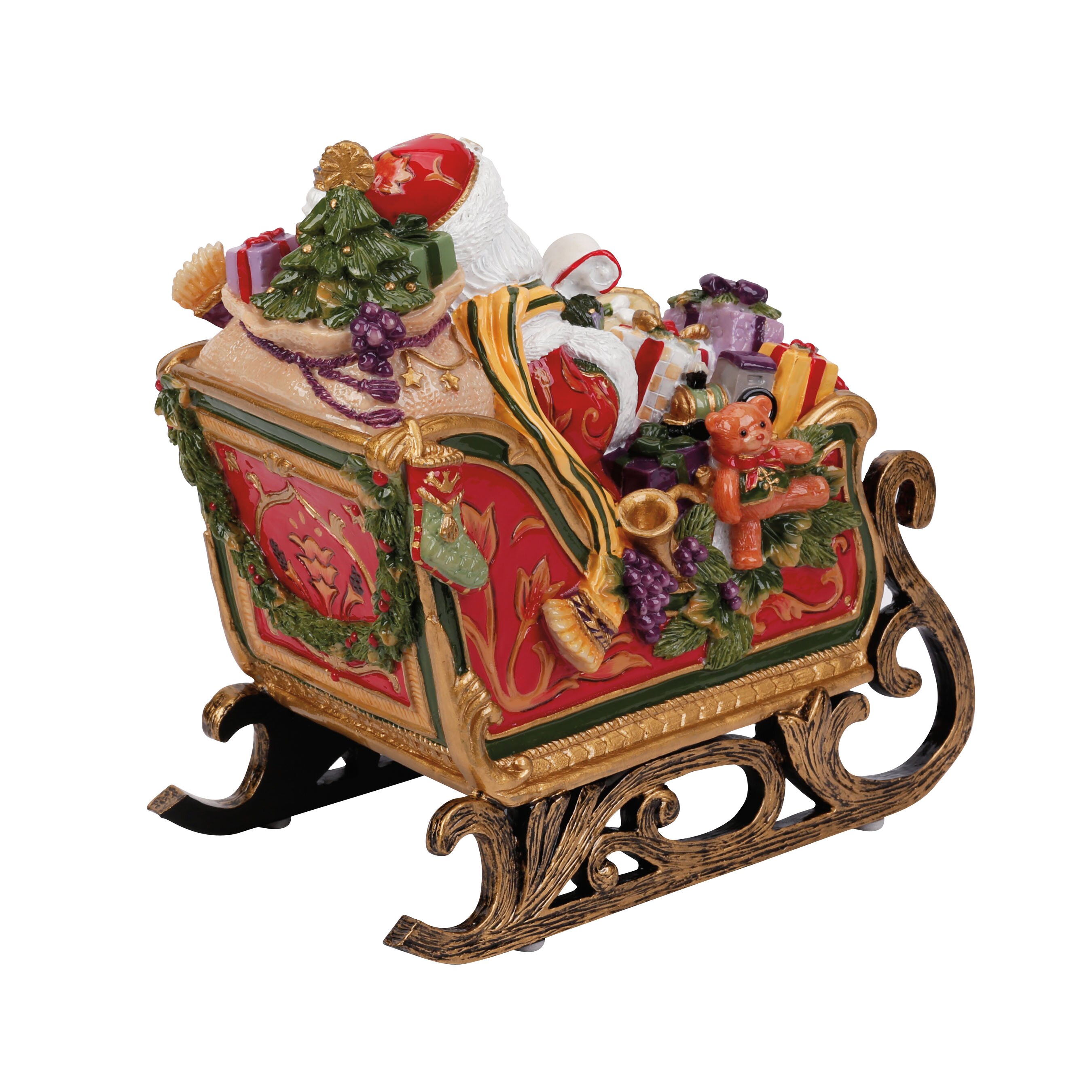 Fitz and Floyd Regal Holiday Santa In Sleigh Musical Figurine & Reviews ...