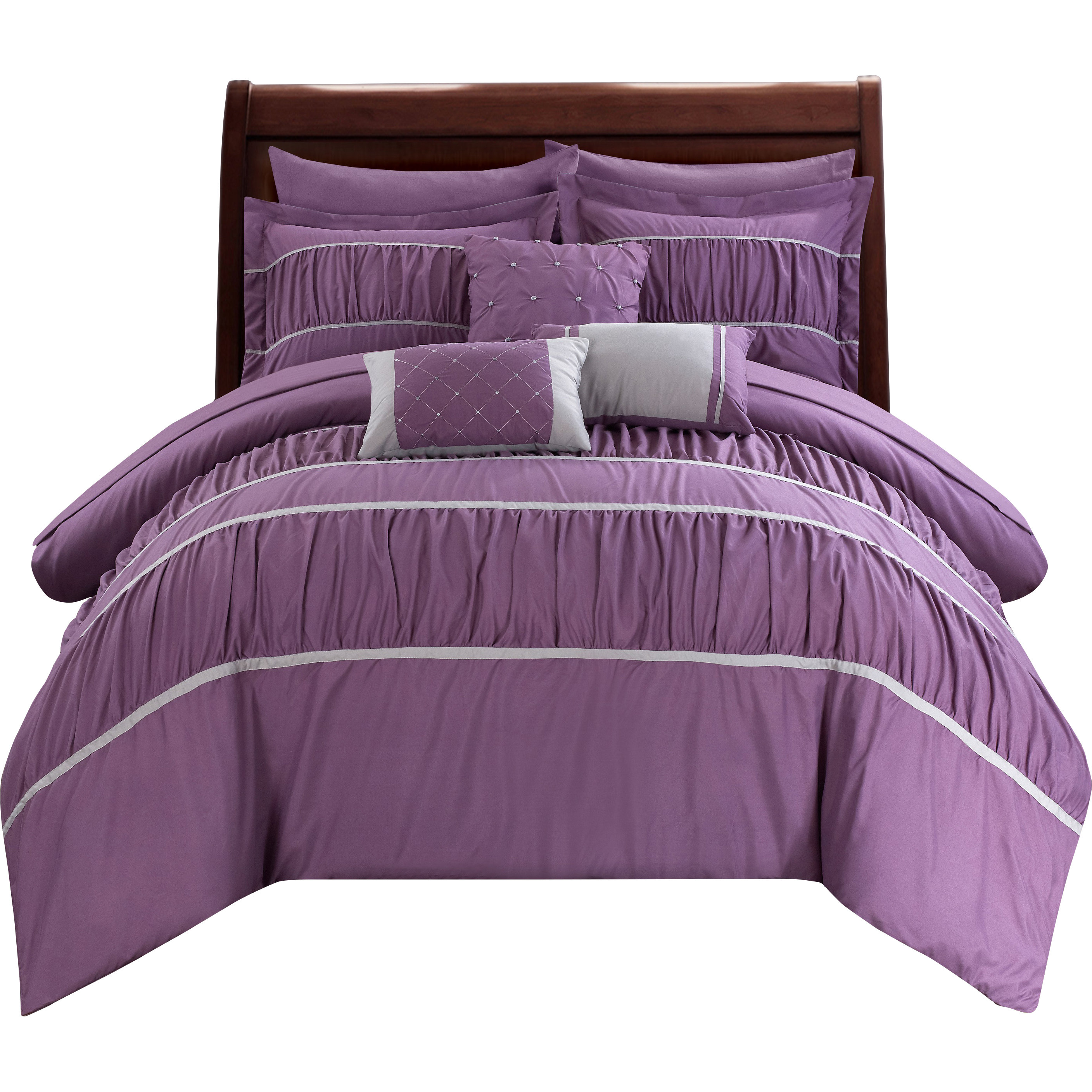 Chic Home Cheryl Pleated and Ruffled 10 Piece Comforter Set & Reviews