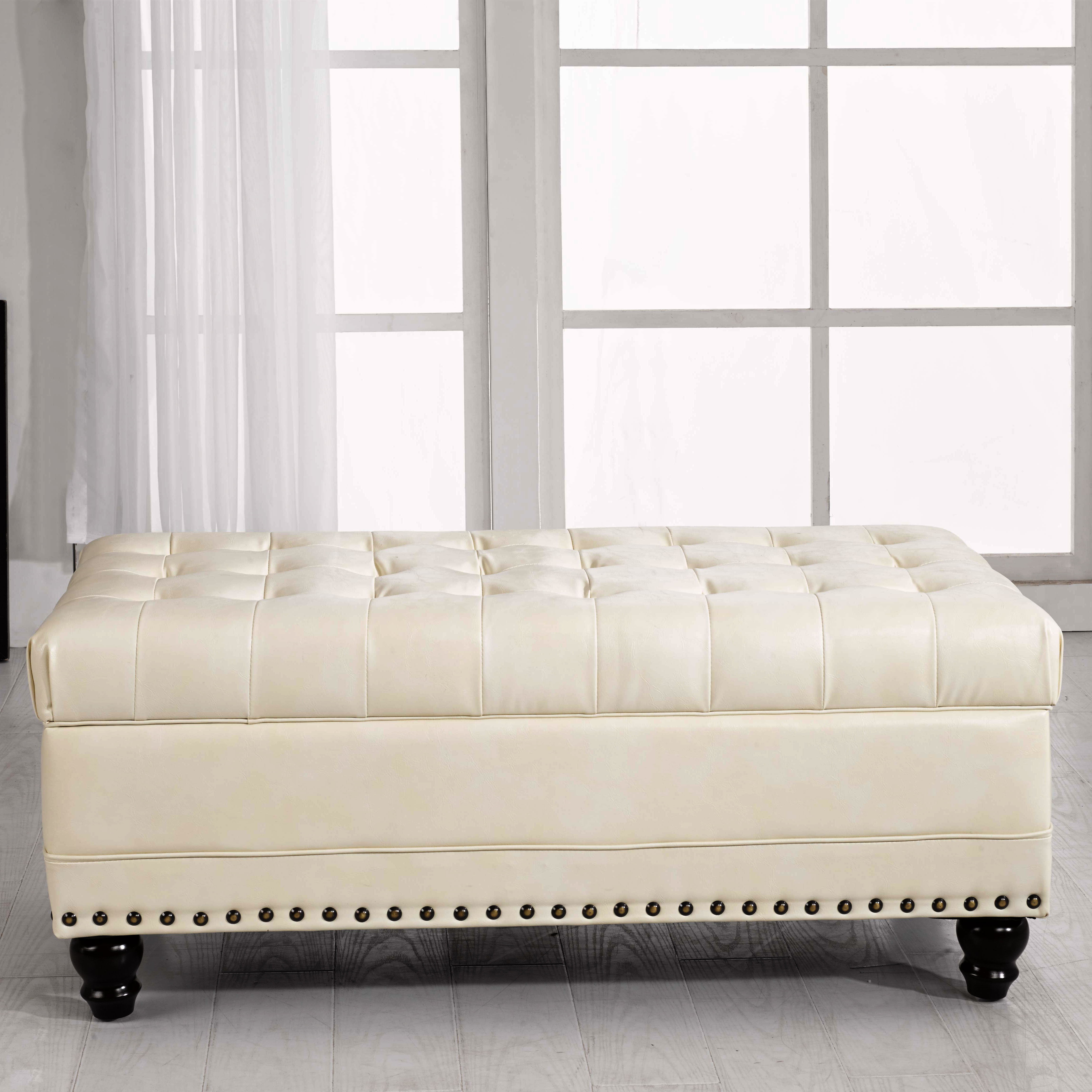 NOYA USA Castilian Upholstered Storage Bedroom Bench ...