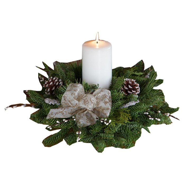 Worcester Wreath Winter Elegance Pillar Candle Centerpiece And Reviews