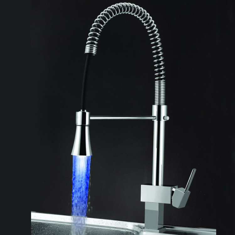 Sumerain Single Handle Deck Mount LED Kitchen Faucet & Reviews Wayfair