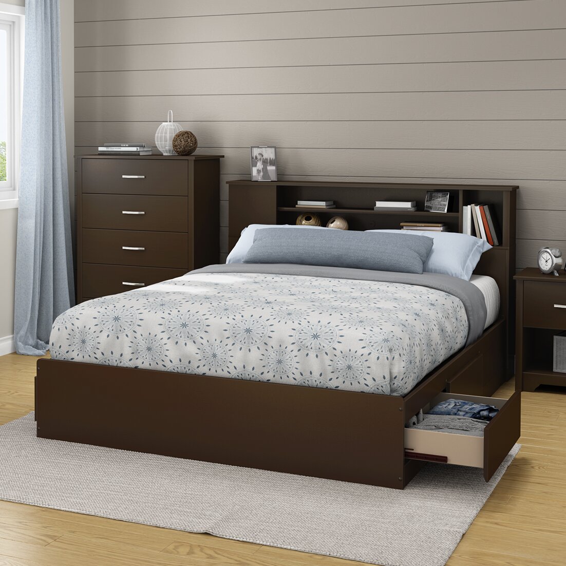 South Shore Fusion 40.25in Tall Queen Platform Bed & Reviews | Wayfair