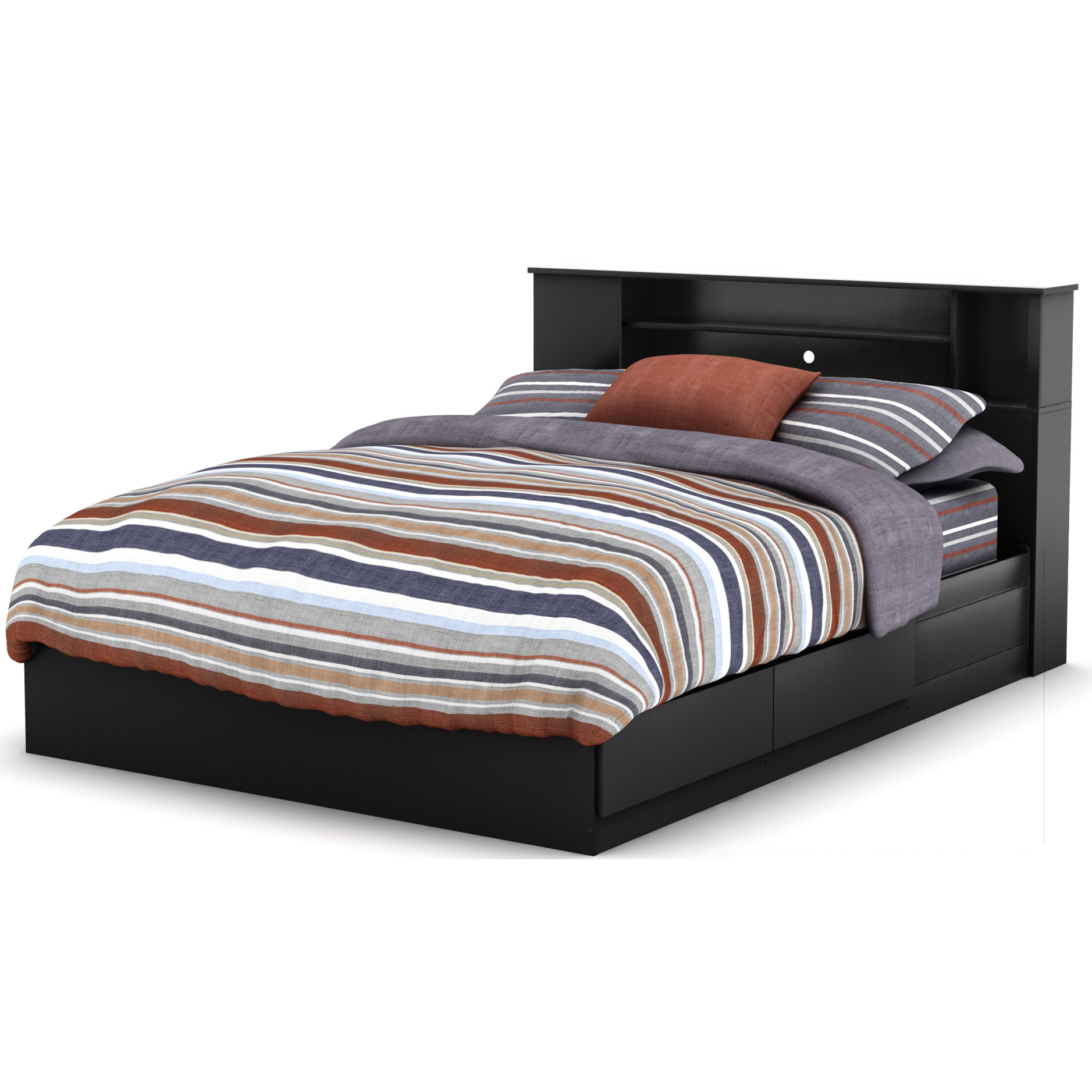 South Shore Vito Queen Storage Bed And Bookcase Headboard South Shore Vito Queen Storage Bed And Bookcase Headboard
