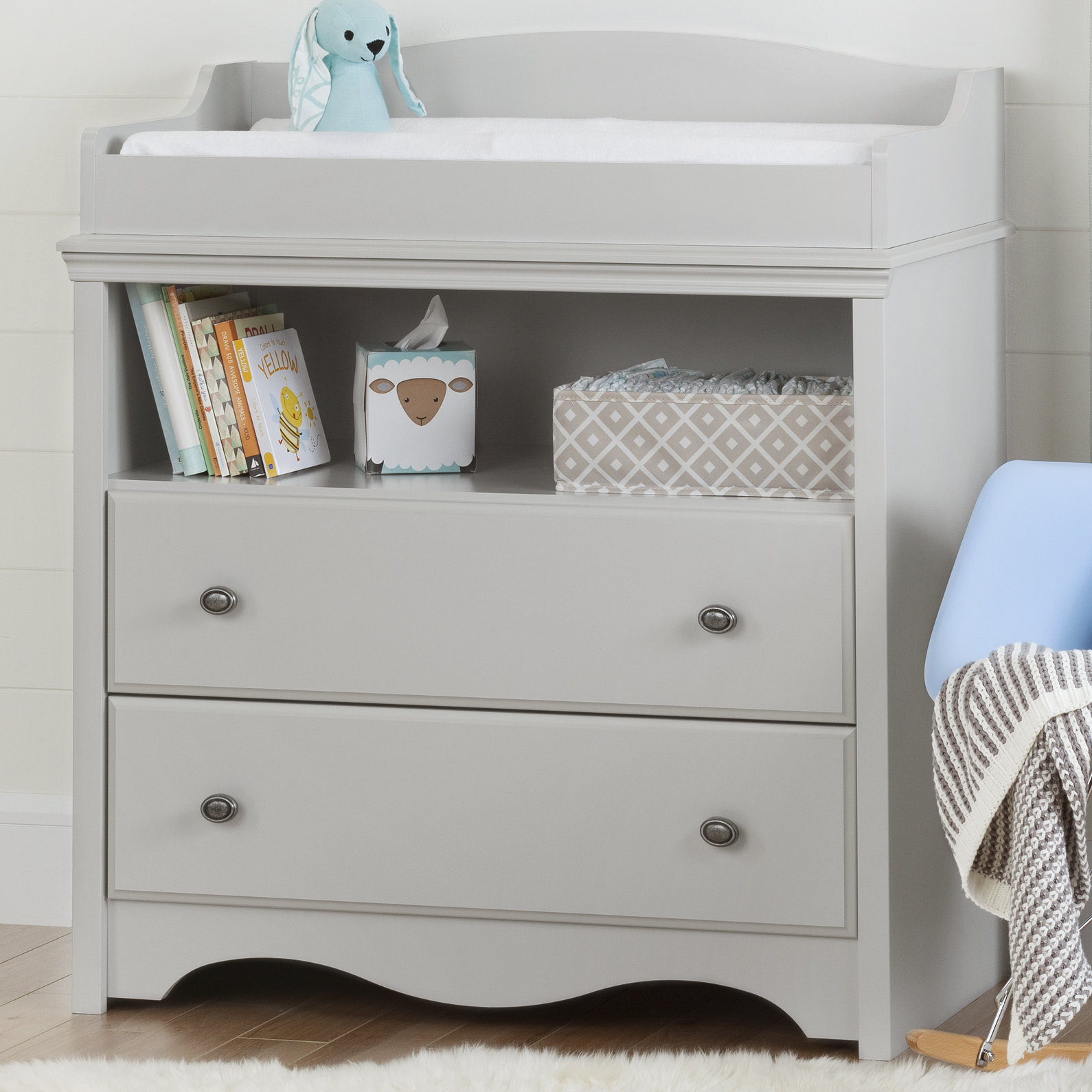 South Shore Angel Soft Gray Changing Table Wayfair