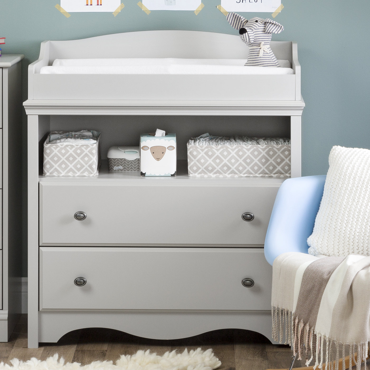 South Shore Angel Soft Gray Changing Table Wayfair