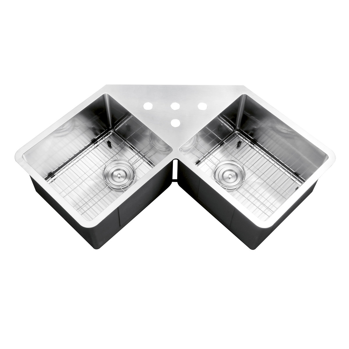 Ruvati Gravena 43.75" x 23" Undermount Corner Double Bowl Kitchen Sink