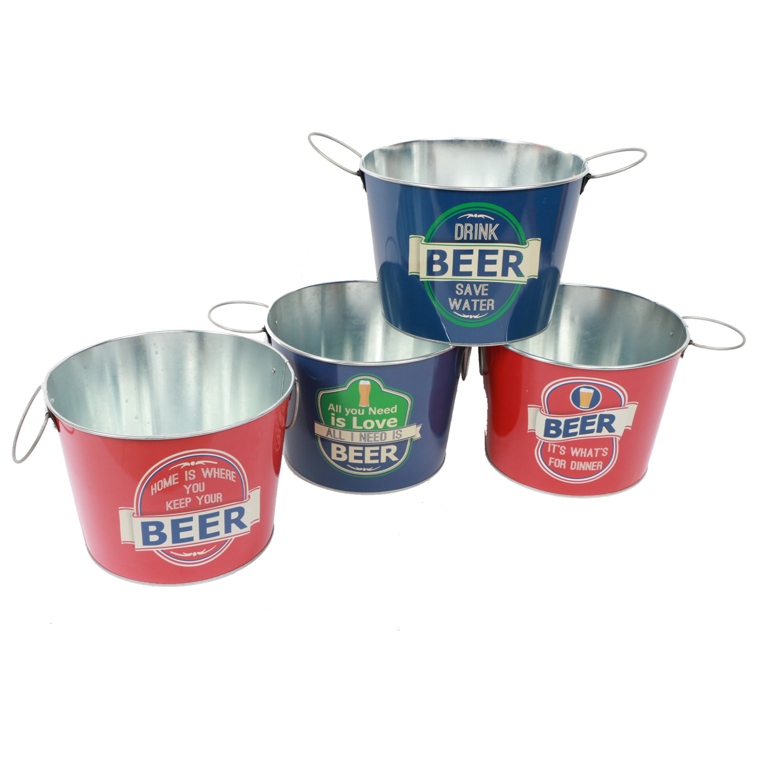 DEI 4 Piece Beer Sayings Tin Bucket Set & Reviews Wayfair
