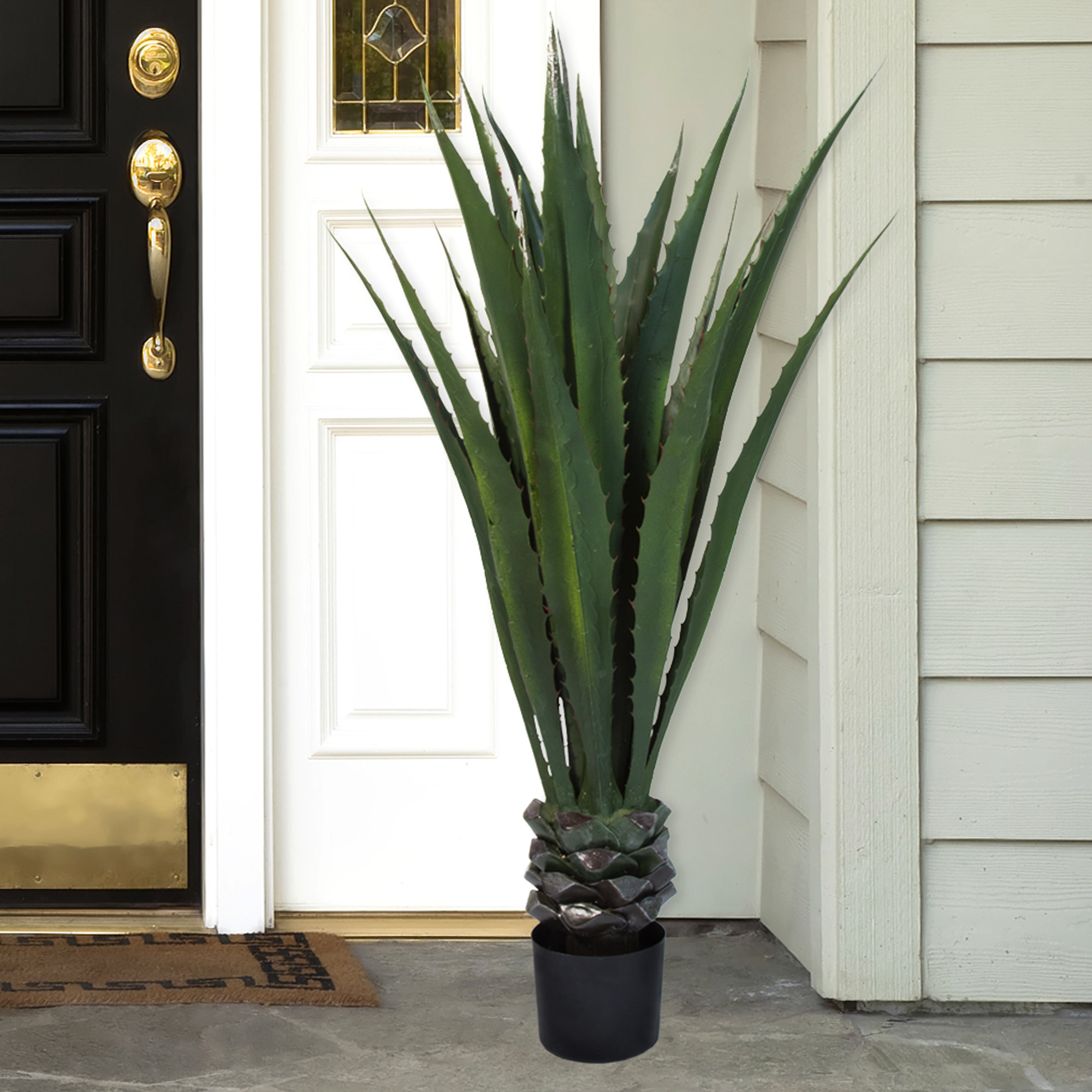 Pure Garden Artificial Giant Agave Floor Plant in Pot & Reviews Wayfair