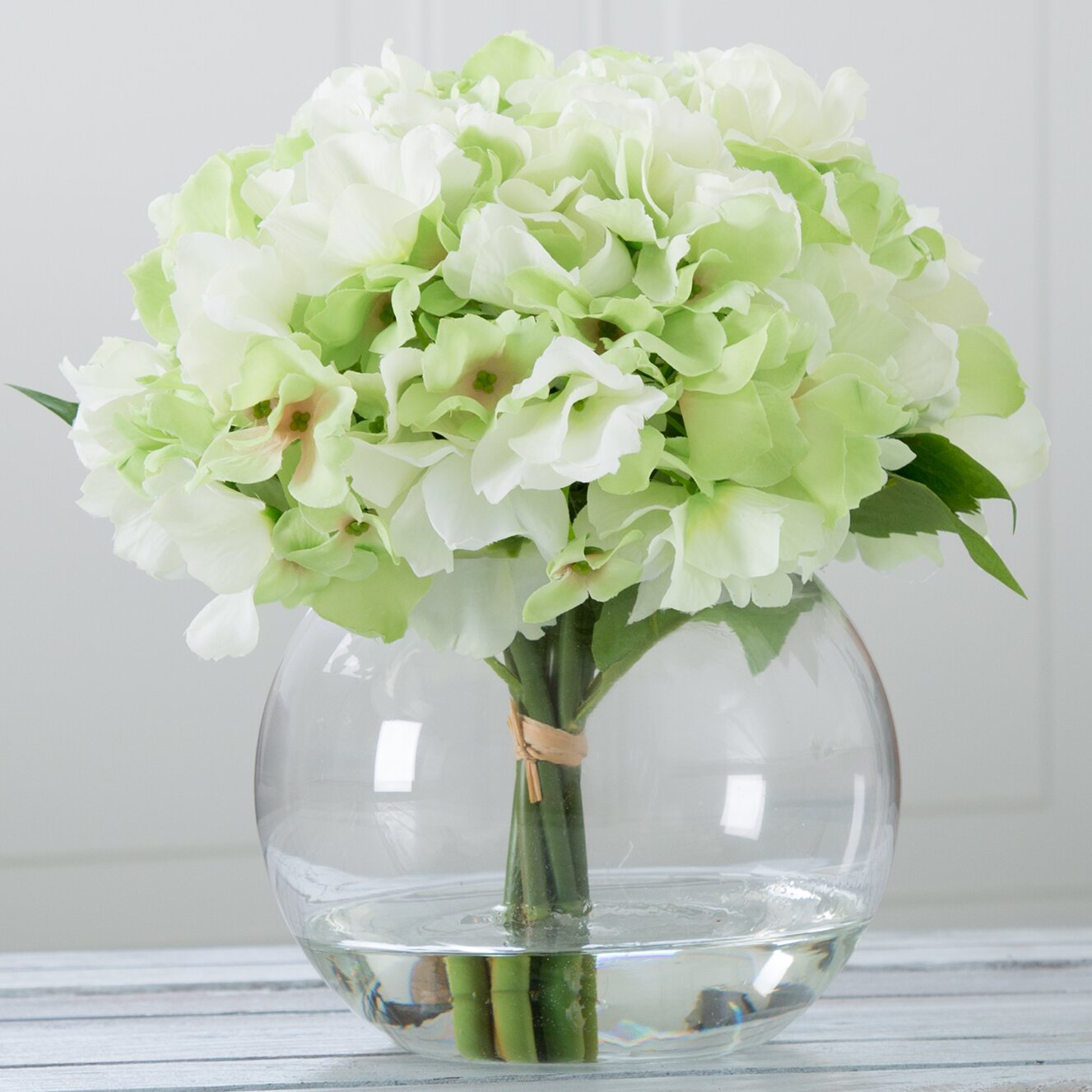 Pure Garden Hydrangea Arrangement In Glass Vase And Reviews Wayfair Ca