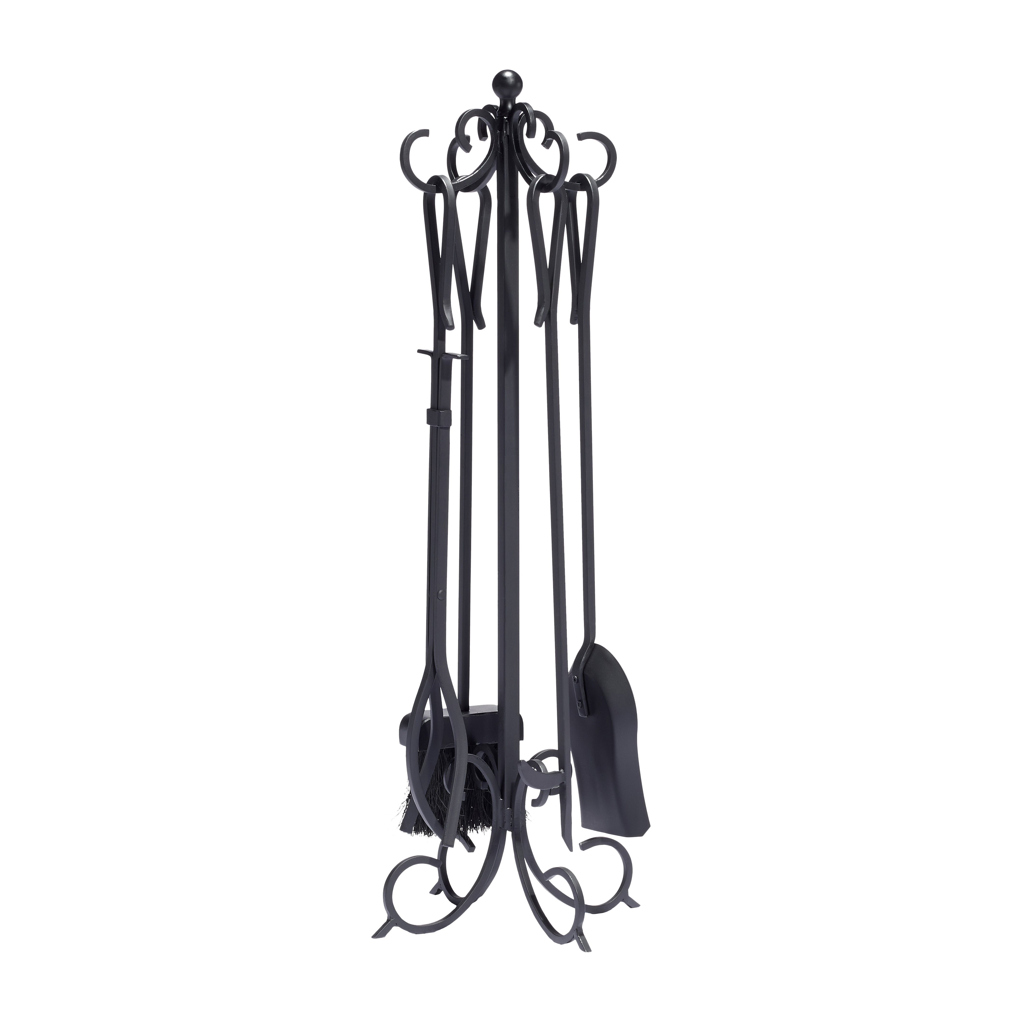 Pleasant Hearth Lewis 5 Piece Steel Fireplace Tool Set & Reviews Wayfair