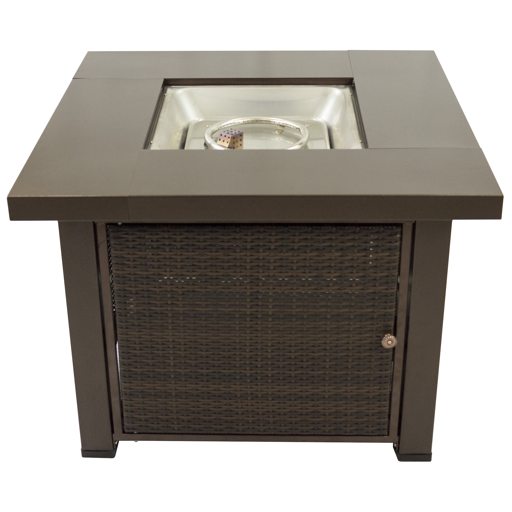 wicker propane fire pit table