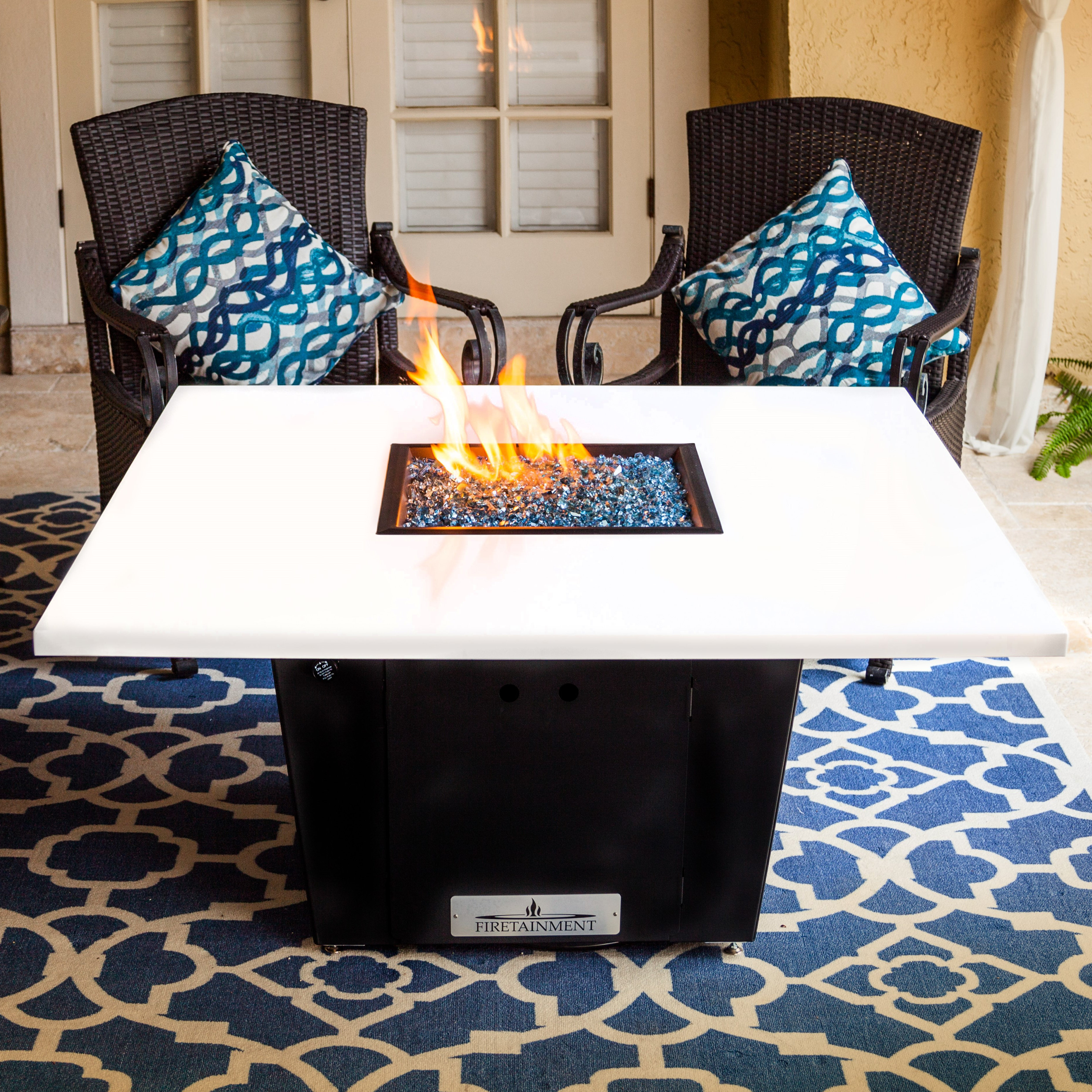 Firetainment South Beach Metal/Quartz Gas Fire Pit Table Wayfair