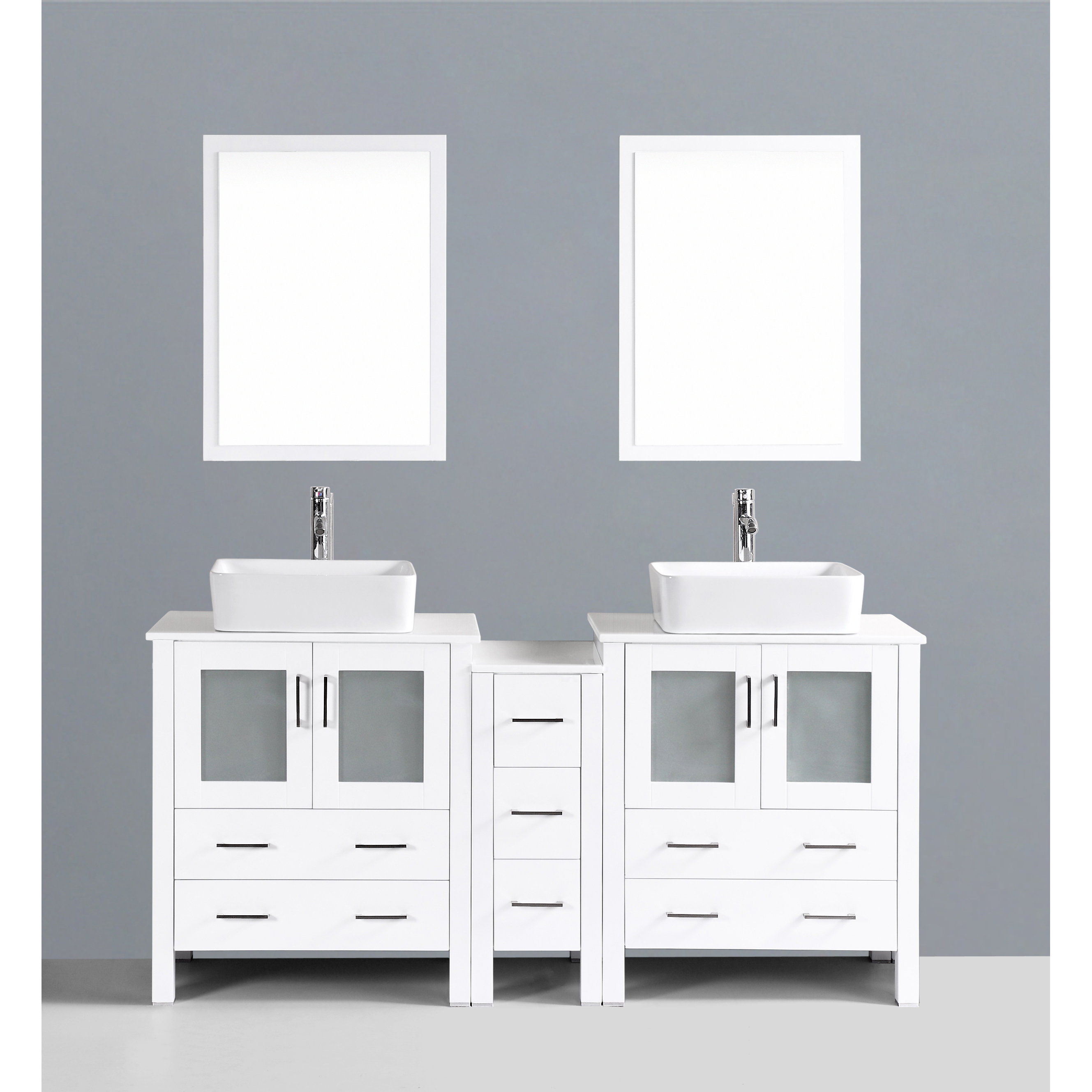 Bosconi Contemporary 72" Double Bathroom Vanity Set with Mirror Wayfair
