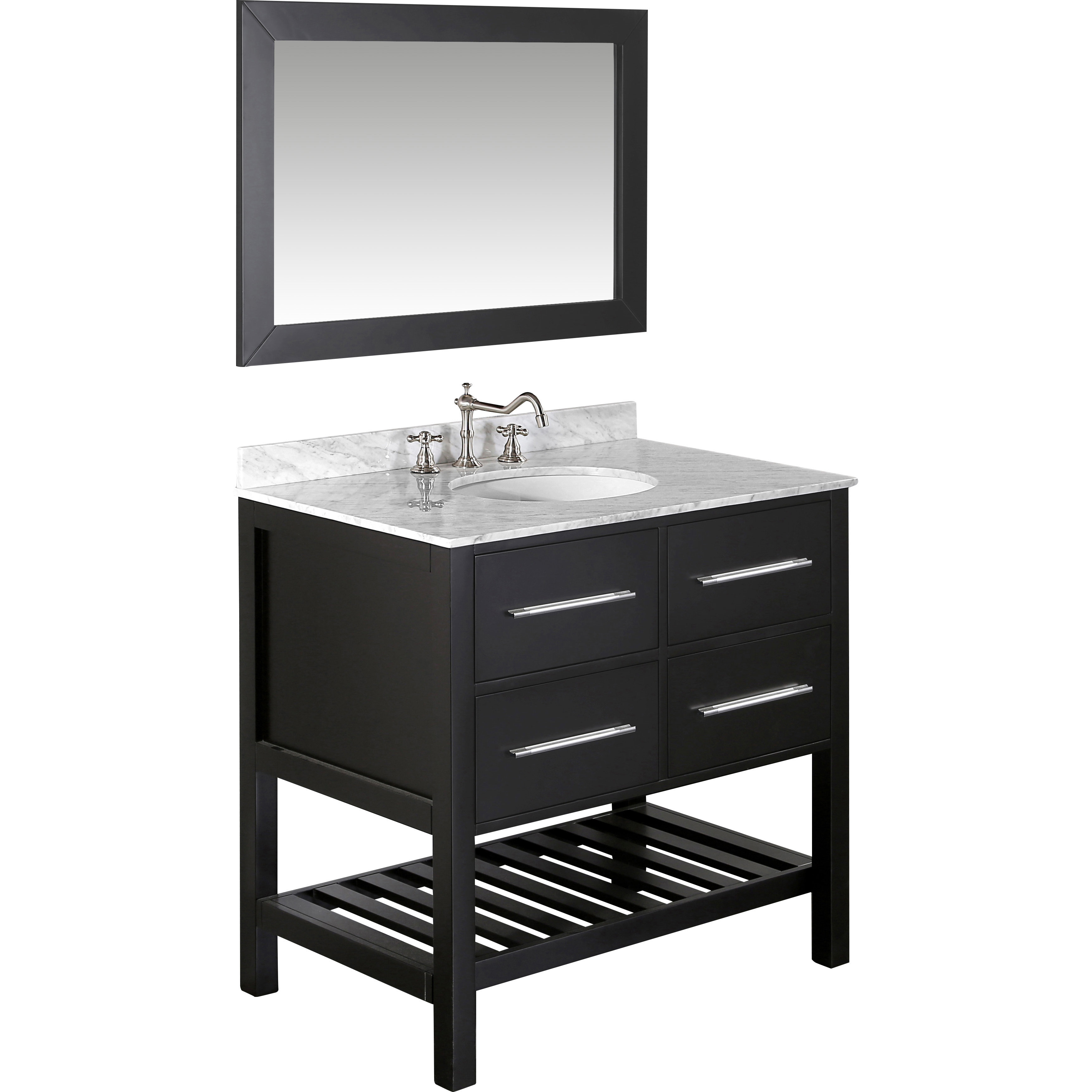 Bosconi Contemporary 36" Single Bathroom Vanity Set with Mirror & Reviews Wayfair