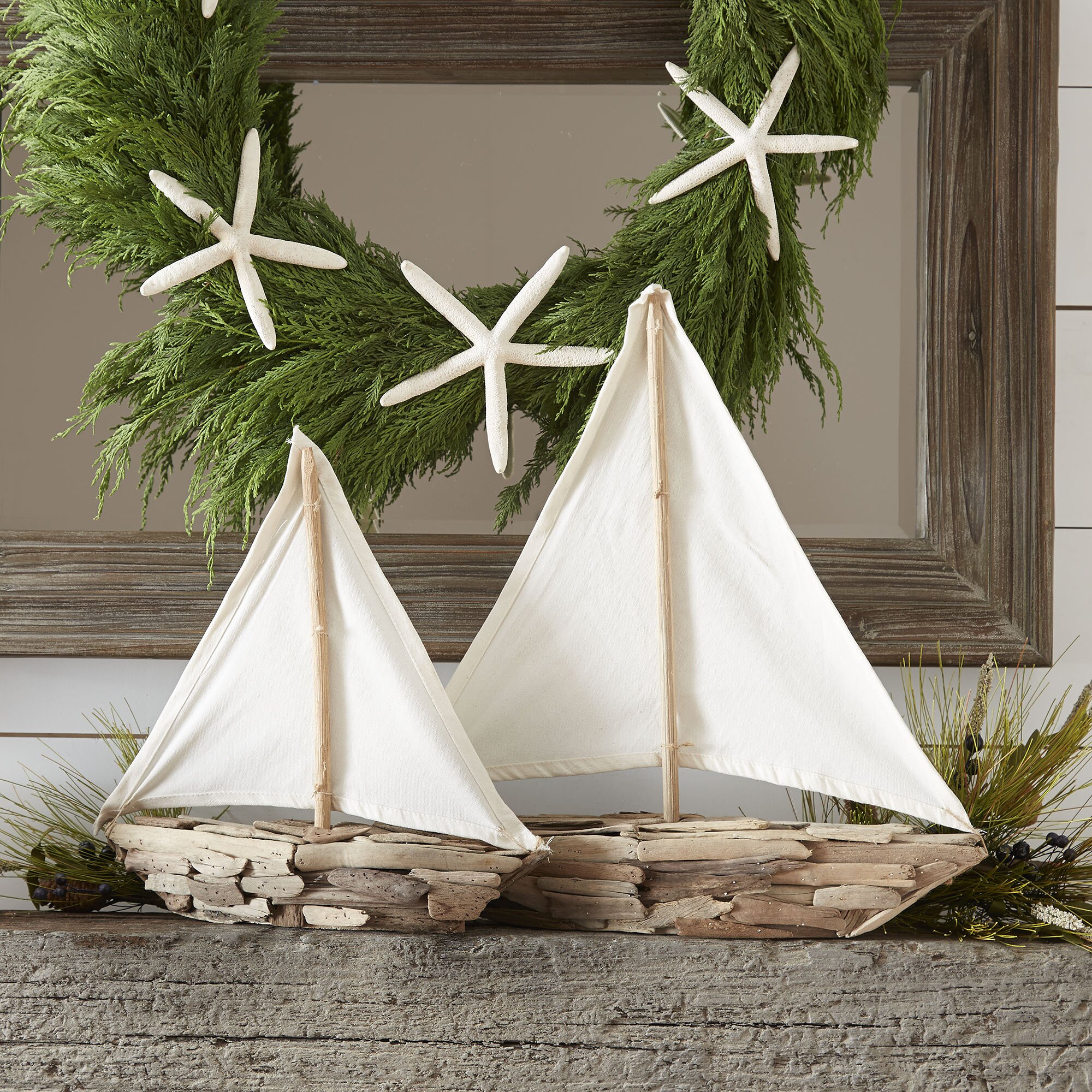 driftwood sailboat decor