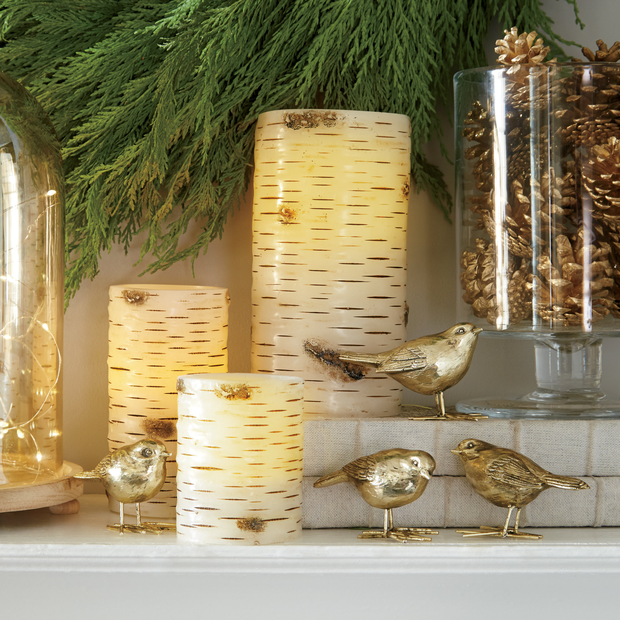 Birch Lane Birch Bark Flameless Pillar Candle & Reviews Wayfair