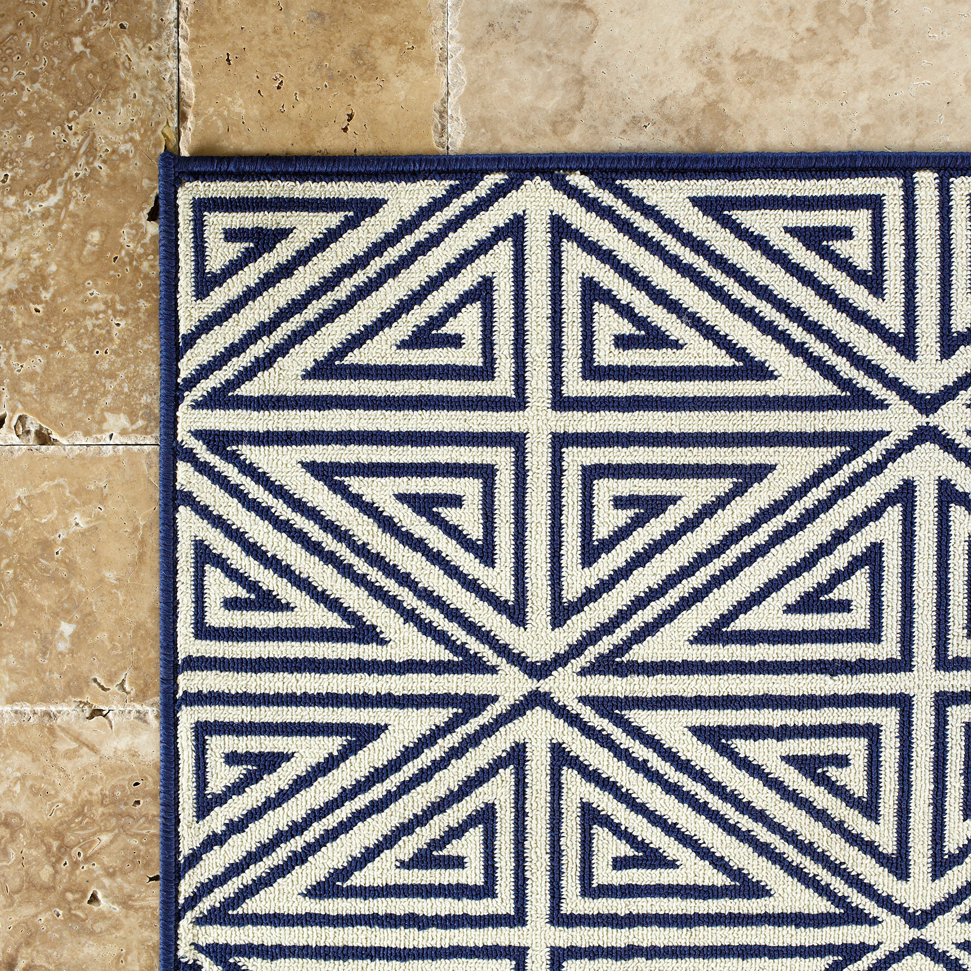 Birch Lane Machine Woven Navy Indoor/Outdoor Area Rug & Reviews Wayfair