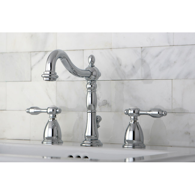 Kingston Brass Tudor Double Handle Widespread Bathroom Faucet with ABS ...