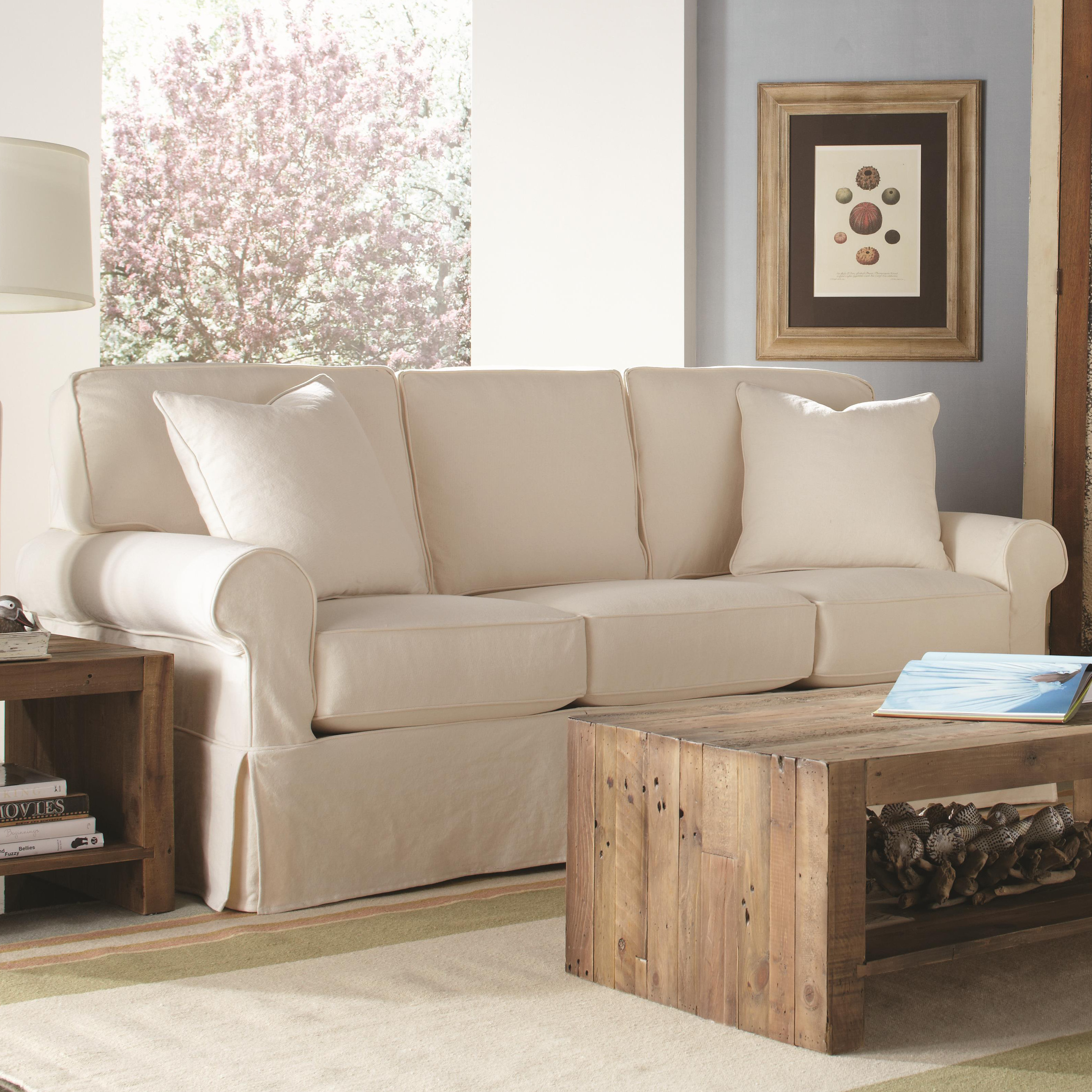 Natural white sofa with slipcover