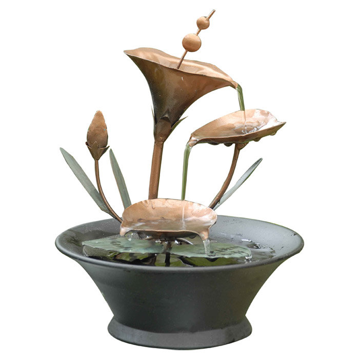 Jeco Inc. Metal Flower Tabletop Fountain & Reviews Wayfair