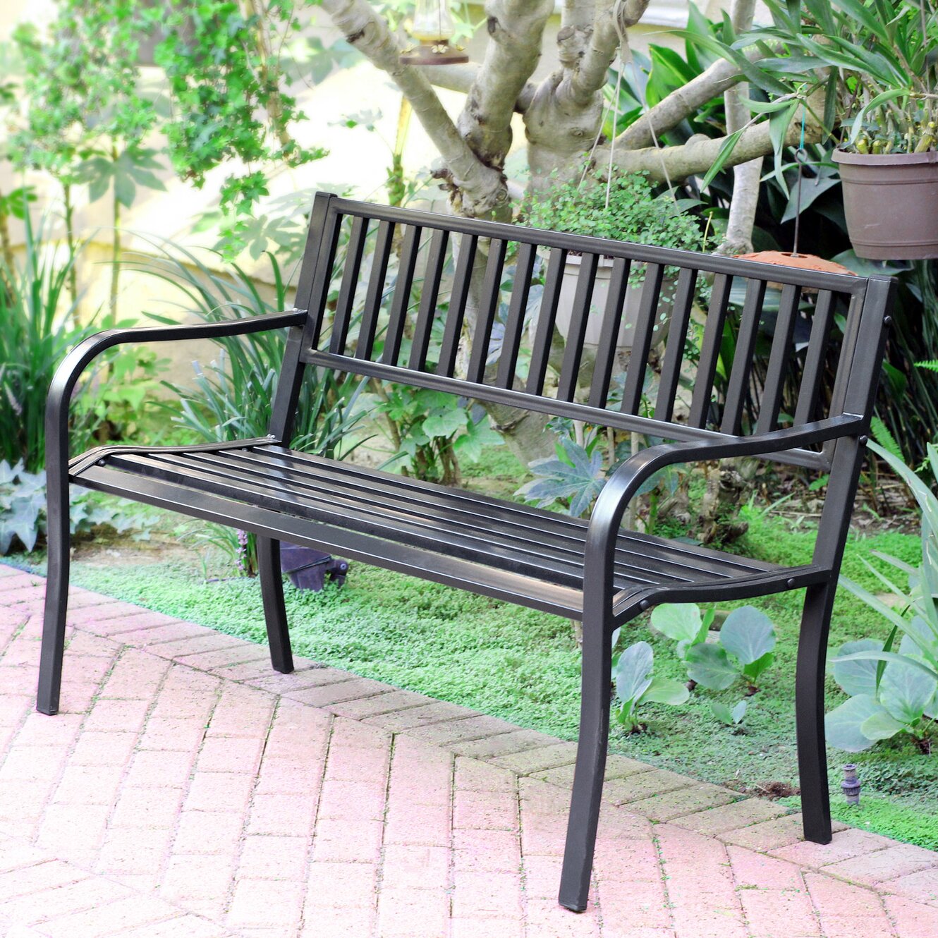 Jeco Inc Traditional Steel Park Bench & Reviews