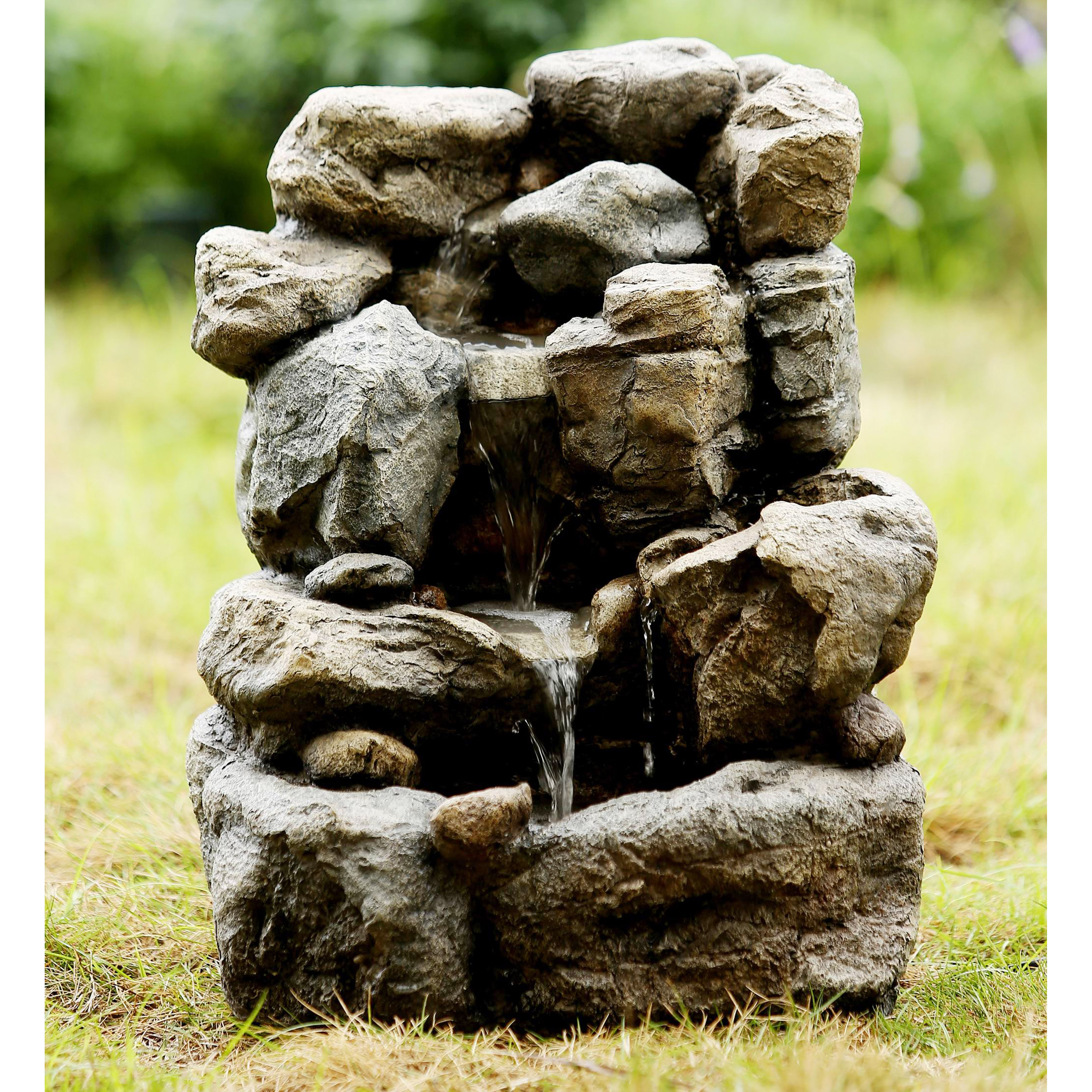 Jeco Inc. Polyresin and Fiberglass Small Rock Water Fountain Wayfair