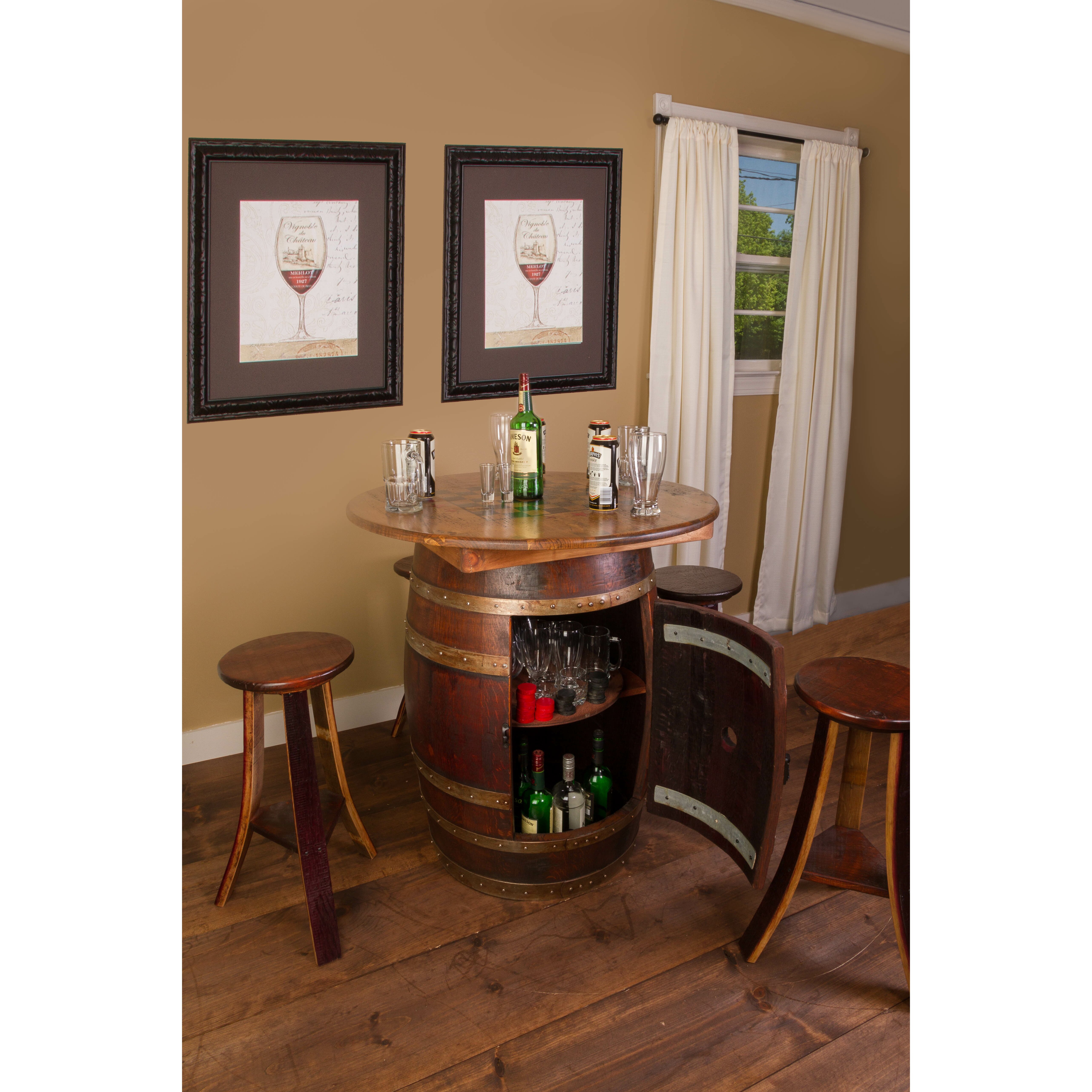 Napa East Collection Whiskey Barrel 5 Piece Pub Table Set | Wayfair