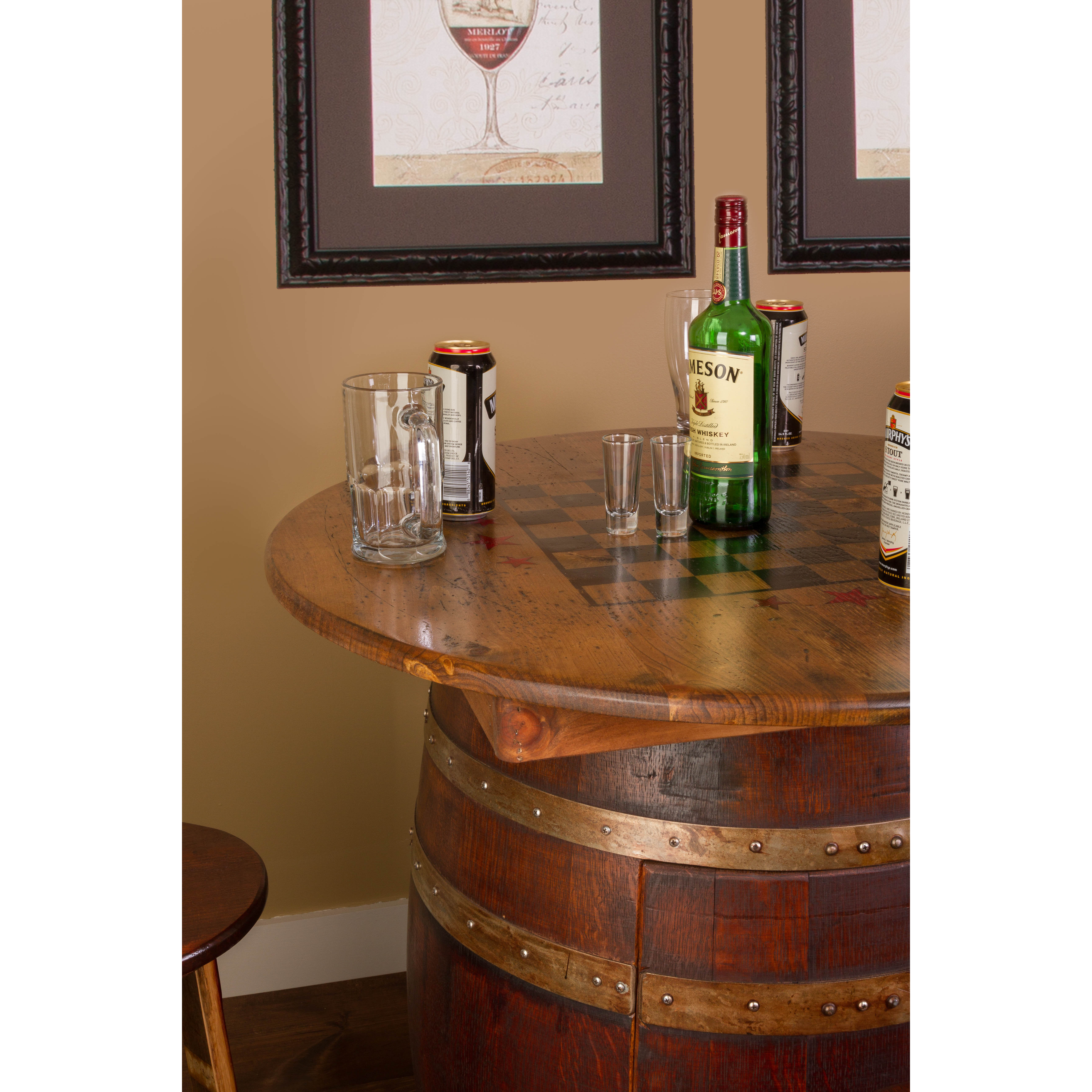 Napa East Collection Whiskey Barrel 5 Piece Pub Table Set Wayfair