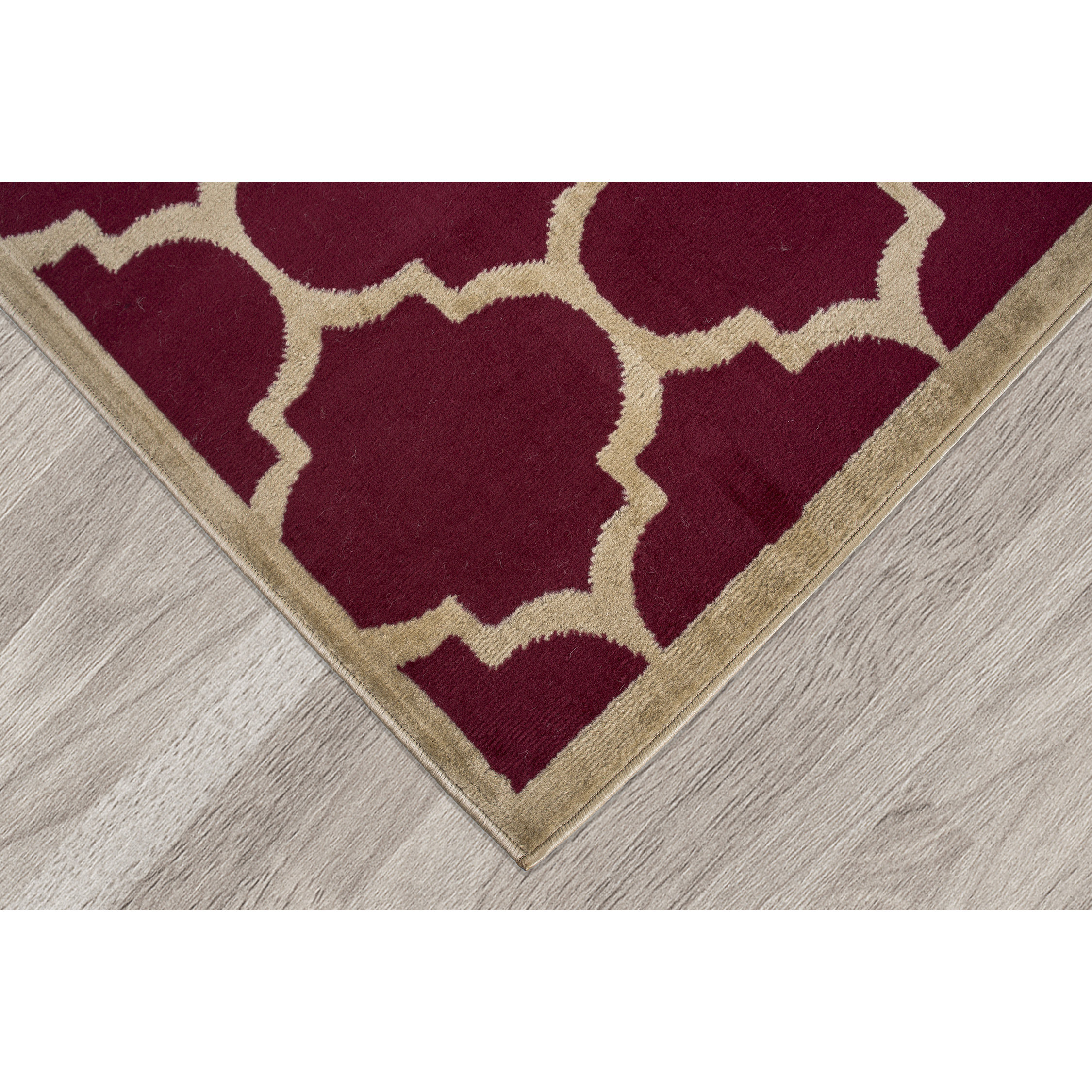 Ottomanson Paterson Contemporary Moroccan Trellis Design Dark Red Area