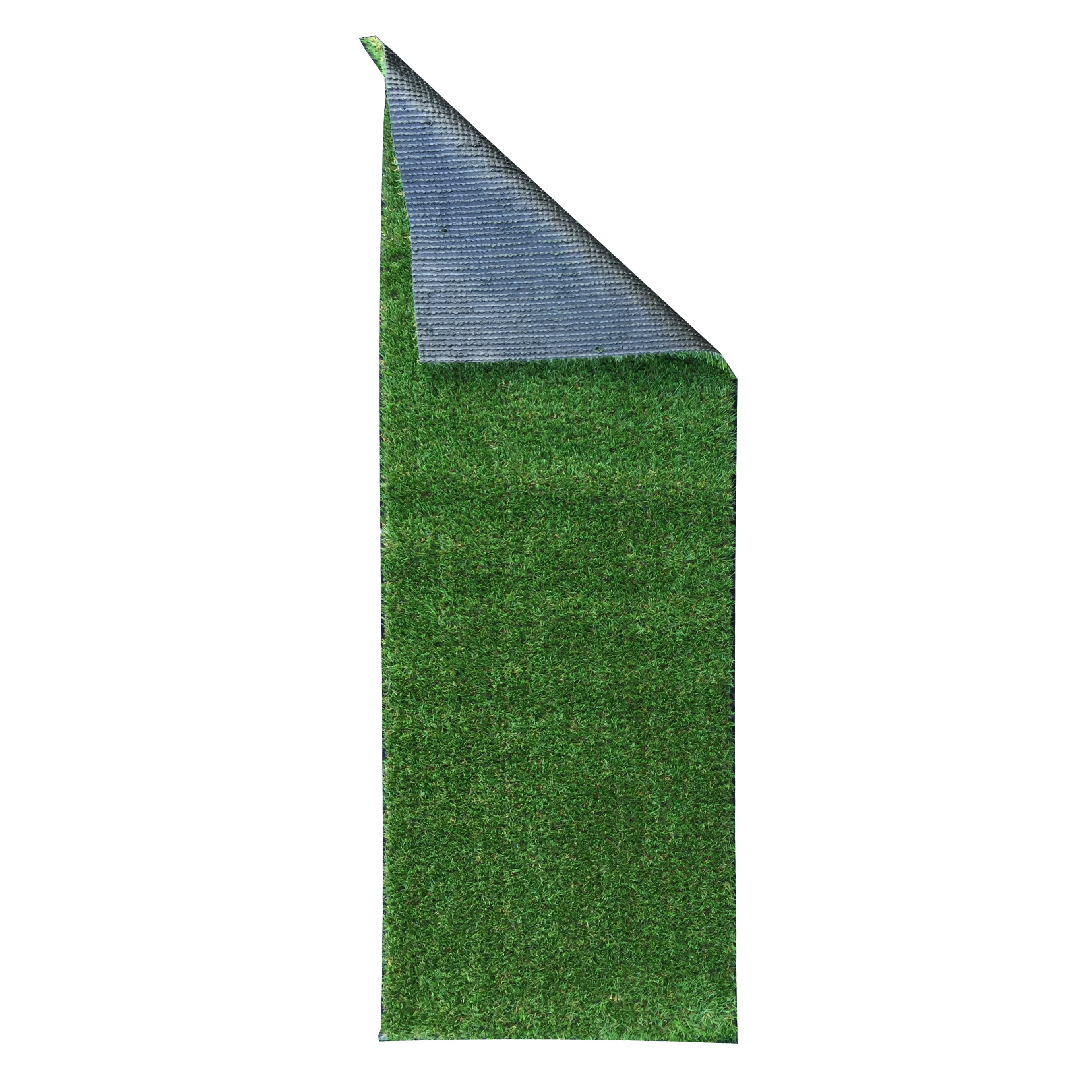 Ottomanson Evergreen Artificial Solid Grass Design Green Indoor/Outdoor