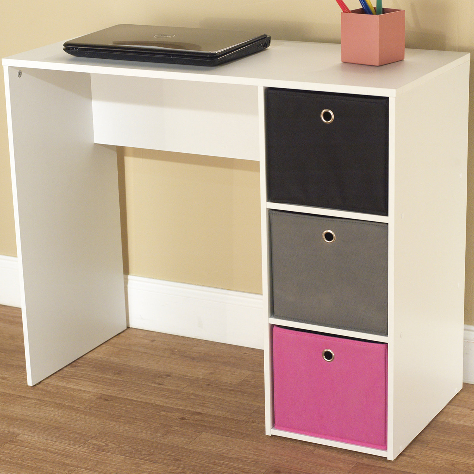 TMS Writing Desk with 3 Bins & Reviews Wayfair