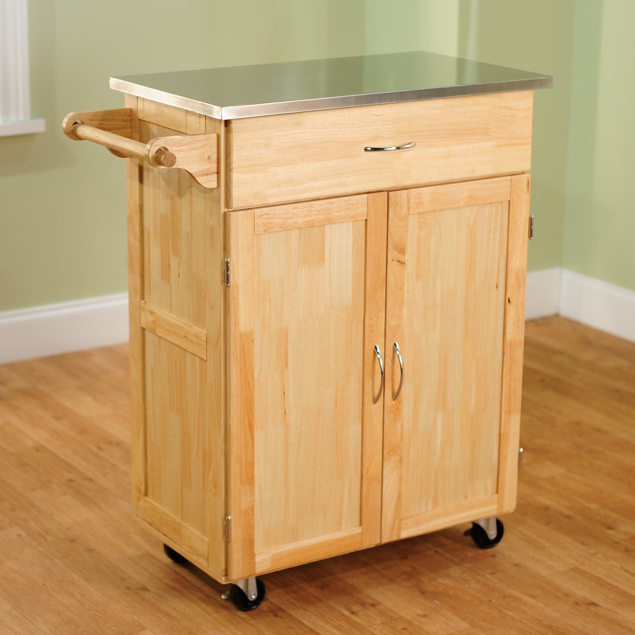 Kitchen Cart With Stainless Steel Top