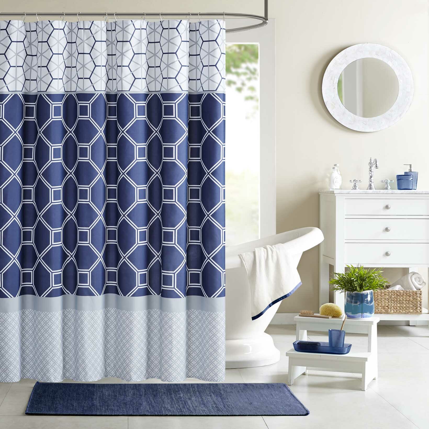 Intelligent Design Clara Microfiber Shower Curtain & Reviews | Wayfair