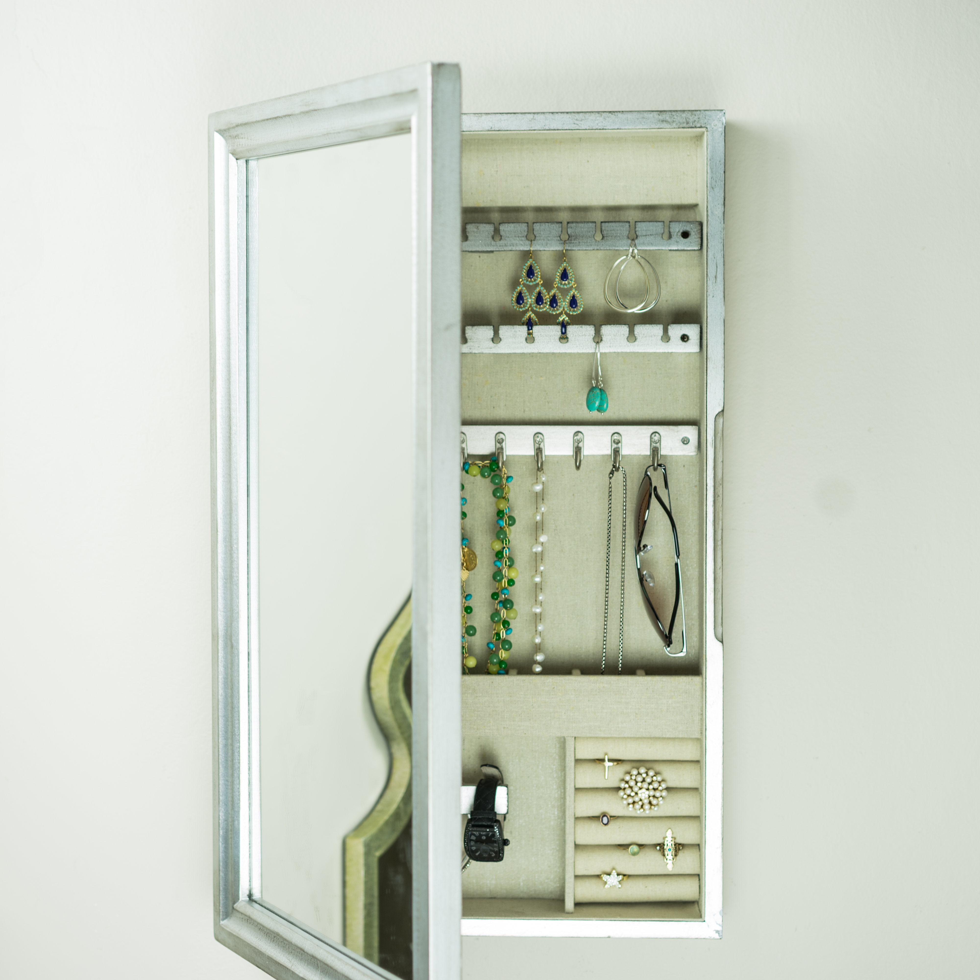 Hives & Honey Tiffany Wall Mounted Jewelry Armoire with Mirror & Reviews Wayfair