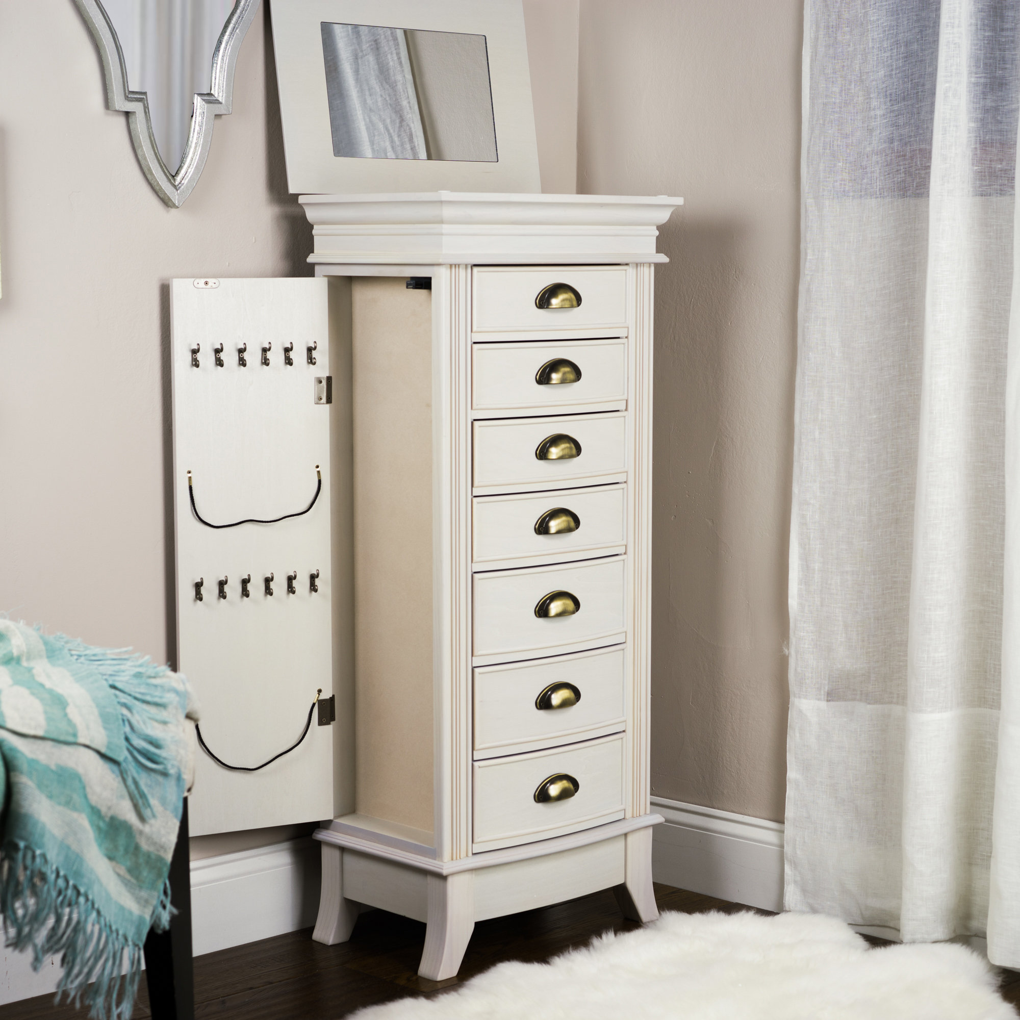 Hives & Honey Hillary Jewelry Armoire with Mirror & Reviews Wayfair