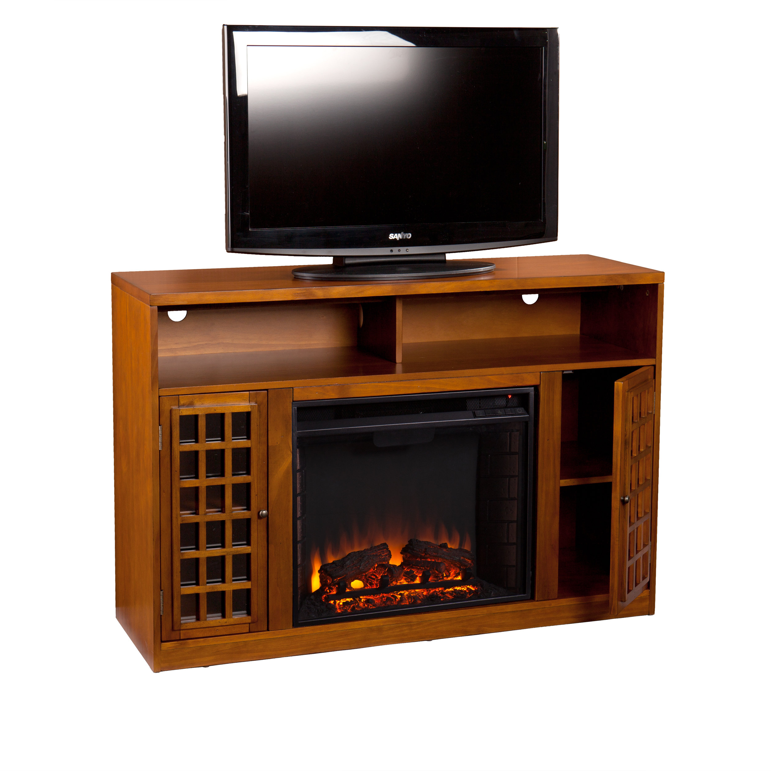 Woodhaven Hill Lipan TV Stand with Electric Fireplace & Reviews Wayfair