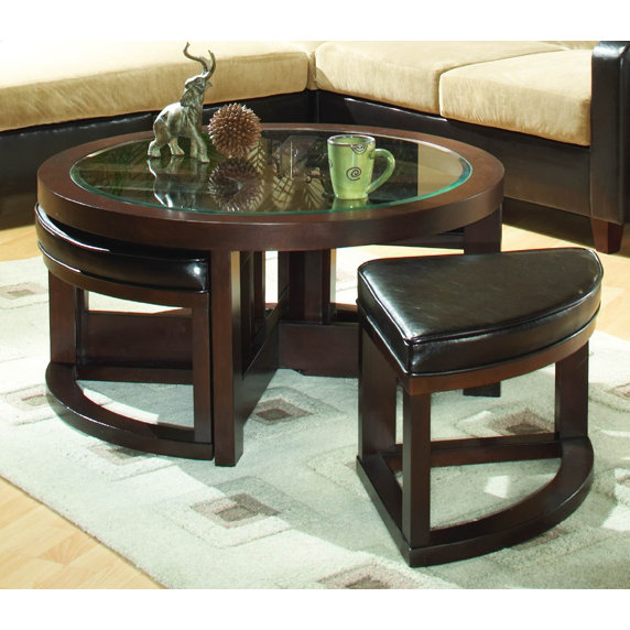 Woodhaven Hill 3219 Series Coffee Table with 4 Ottomans & Reviews Wayfair