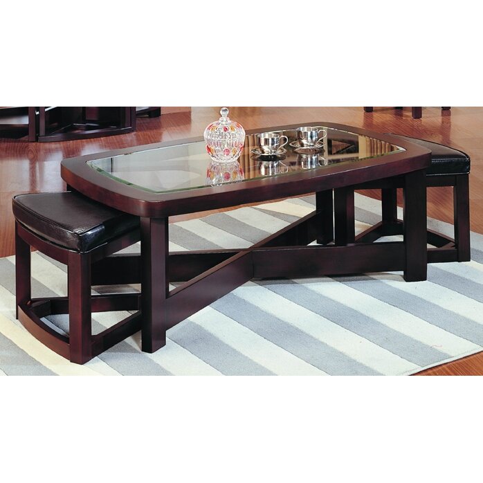 Woodhaven Hill 3219 Series Coffee Table With 2 Ottomans & Reviews | Wayfair