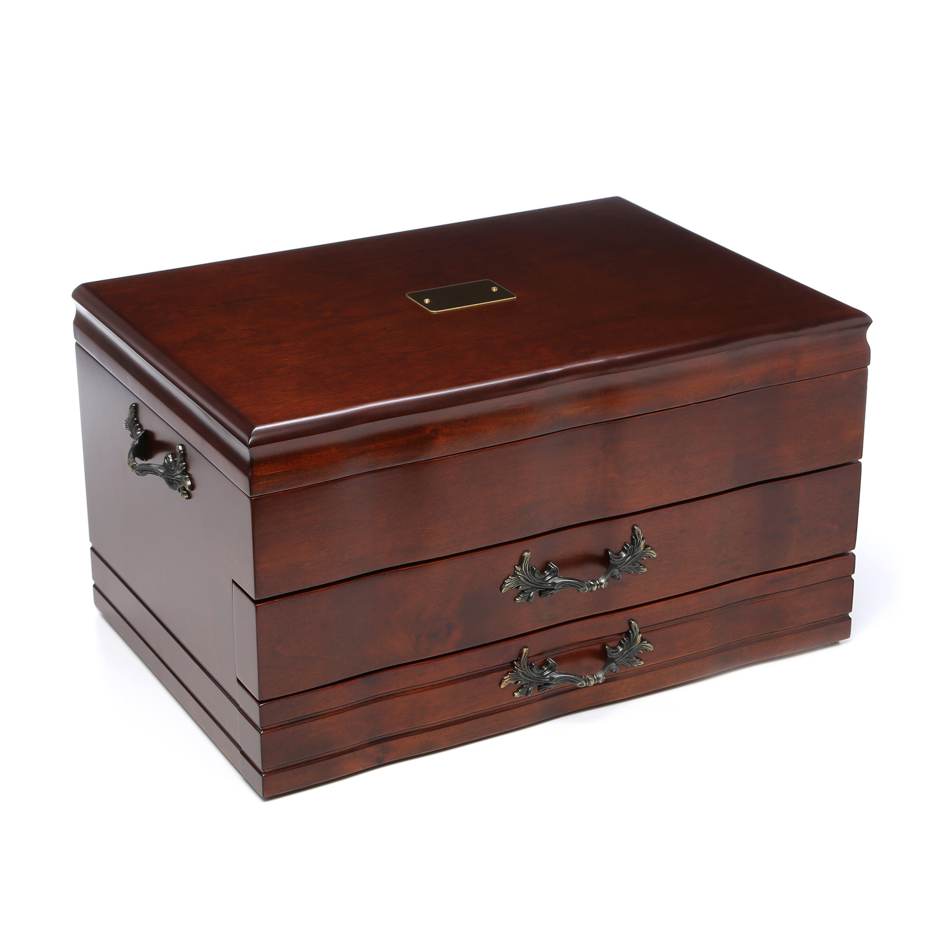 Reed & Barton 2 Drawer Provincial Mahogany Silverware Chest with